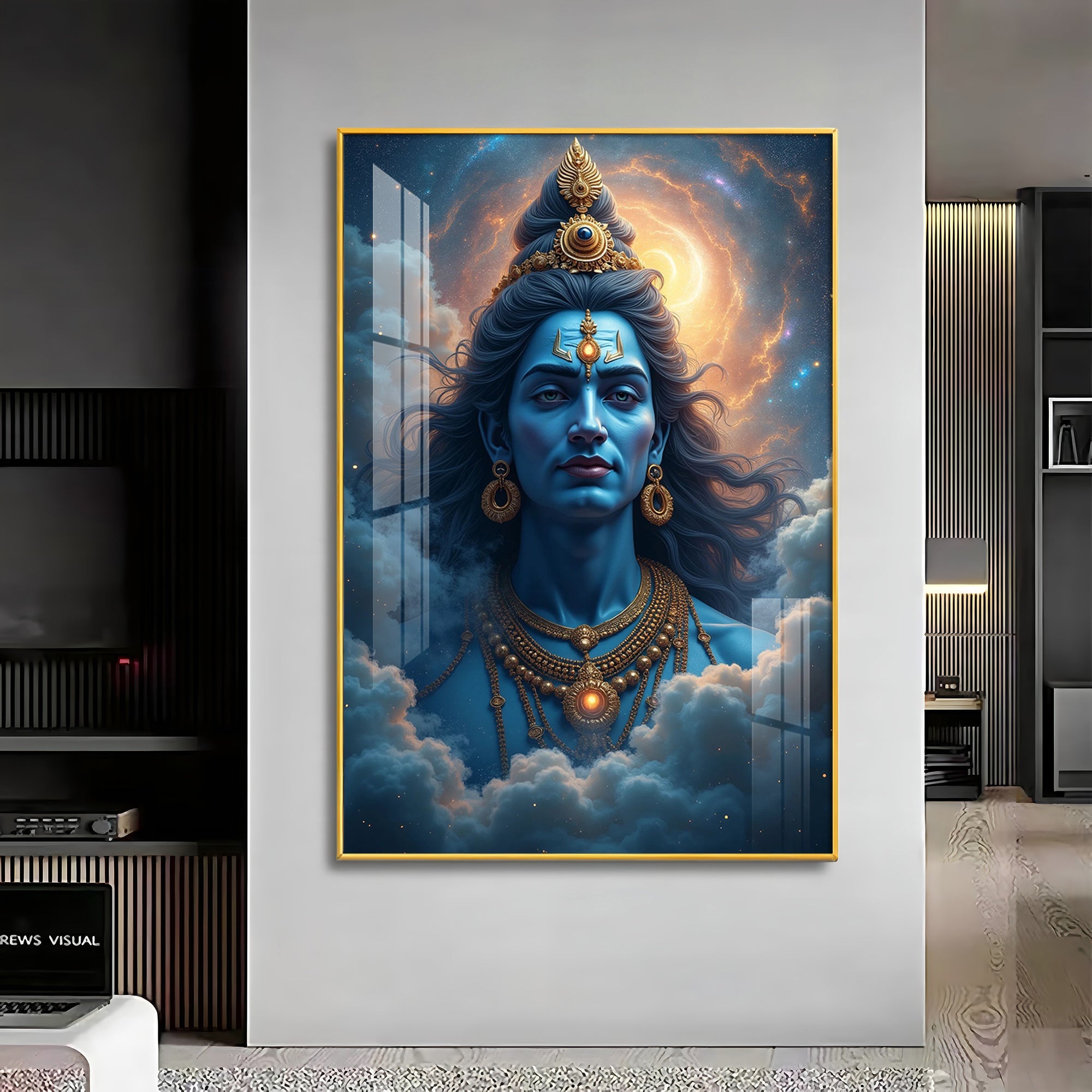 Lord Shiva Cloudscape Premium Acrylic Wall Art - The Next Decor