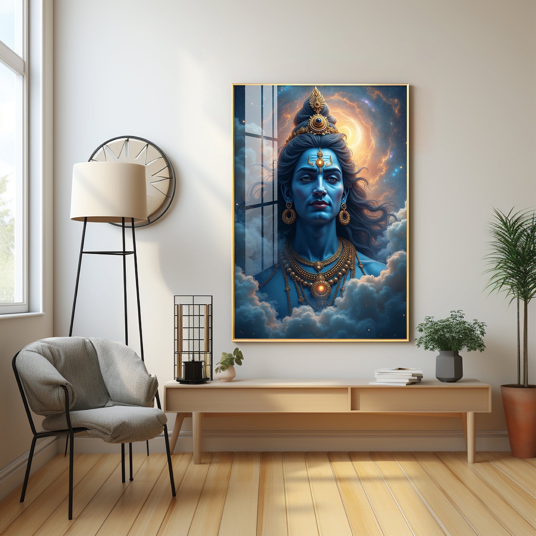 Lord Shiva Cloudscape Premium Acrylic Wall Art - The Next Decor