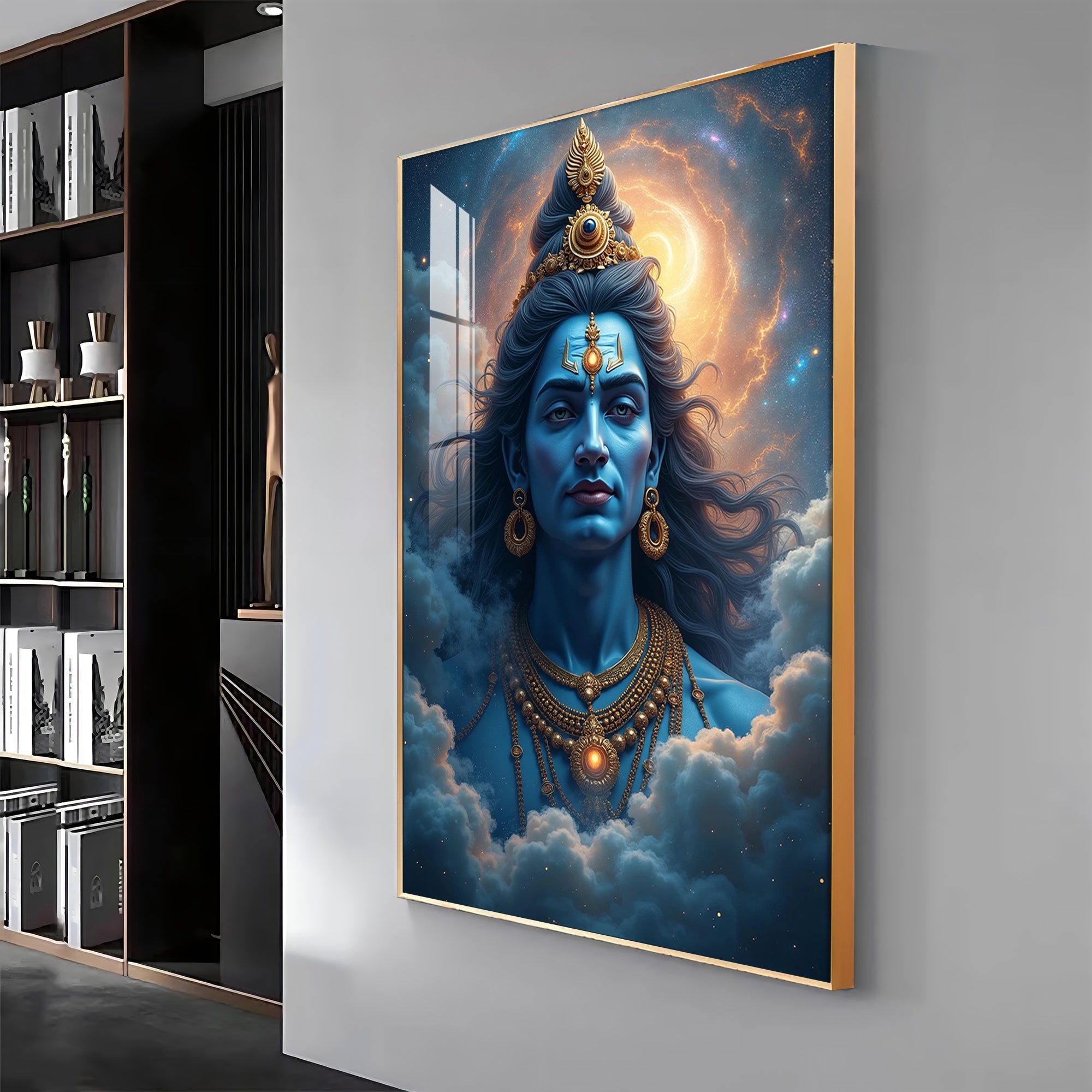 Lord Shiva Cloudscape Premium Acrylic Wall Art - The Next Decor