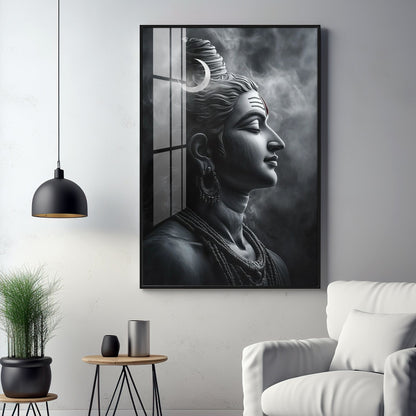 Lord Shiva Harmony Premium Acrylic Wall Art - 30X20 inches / Gold