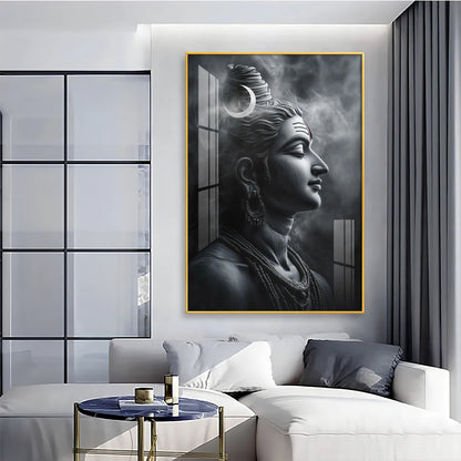 Lord Shiva Harmony Premium Acrylic Wall Art - 30X20 inches / Gold