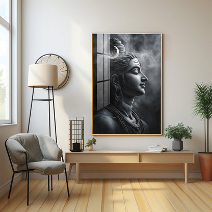 Lord Shiva Harmony Premium Acrylic Wall Art - 30X20 inches / Gold