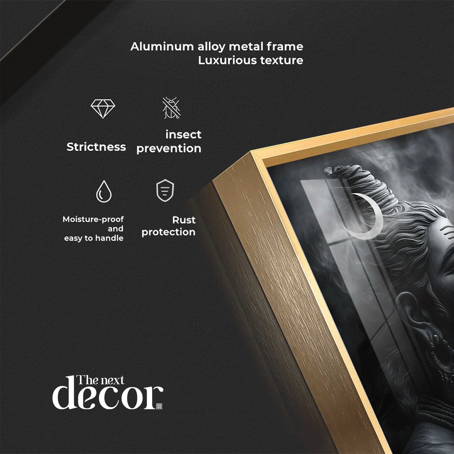 Lord Shiva Harmony Premium Acrylic Wall Art - 30X20 inches / Gold