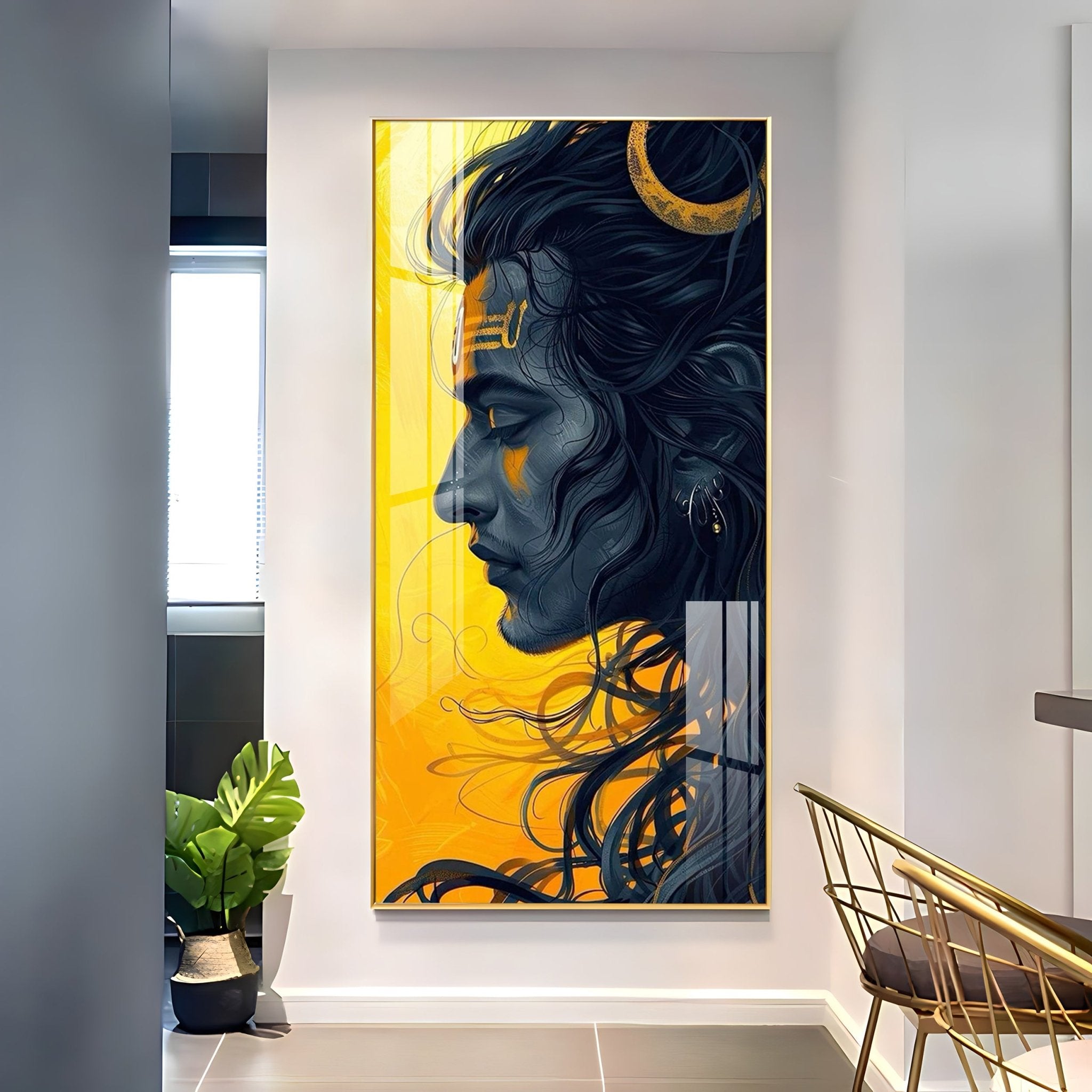 Lord Shiva In Sunlit Halo Premium Acrylic Wall Art - The Next Decor