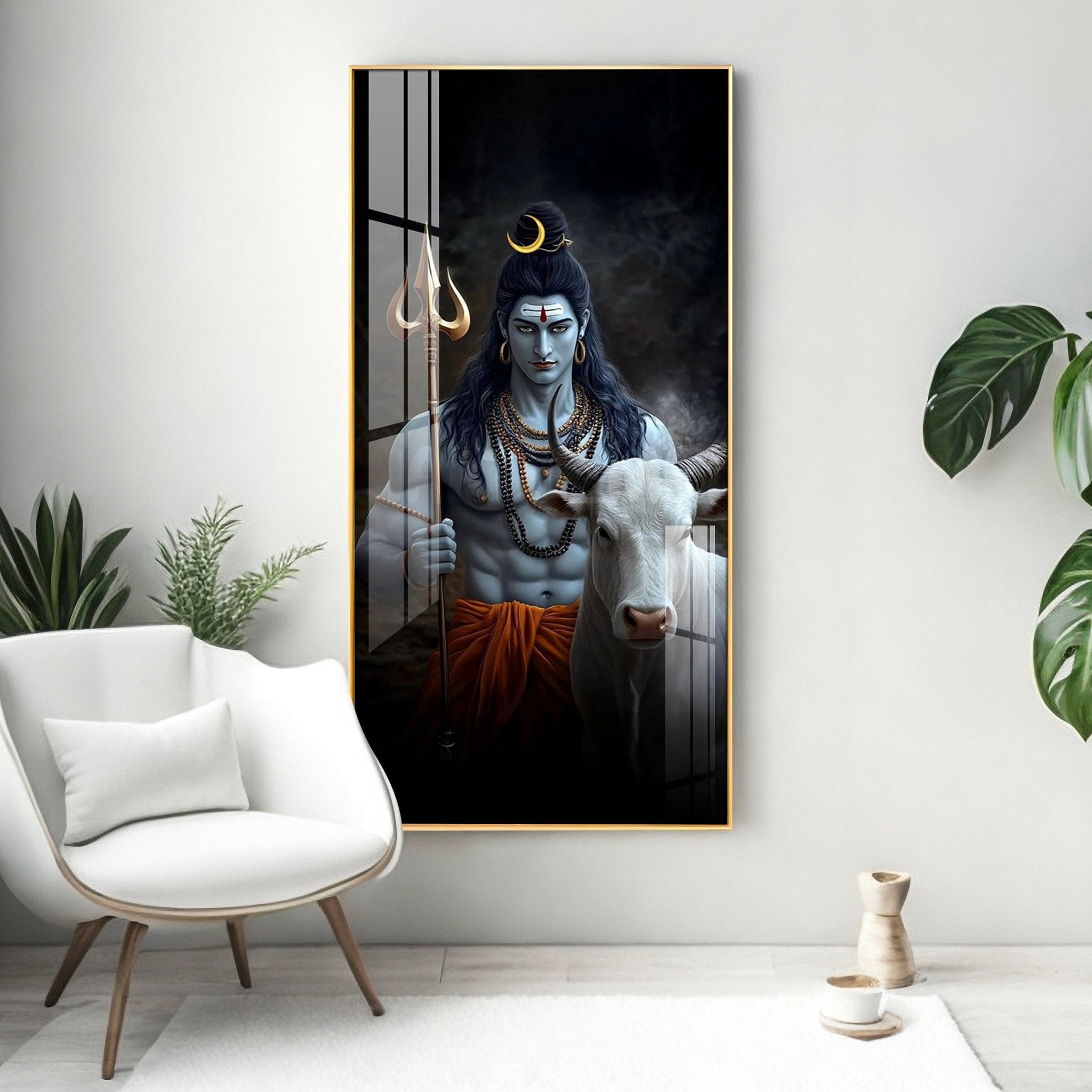 Lord Shiva with His Sacred Companion Premium Acrylic Wall Art - The Next Decor