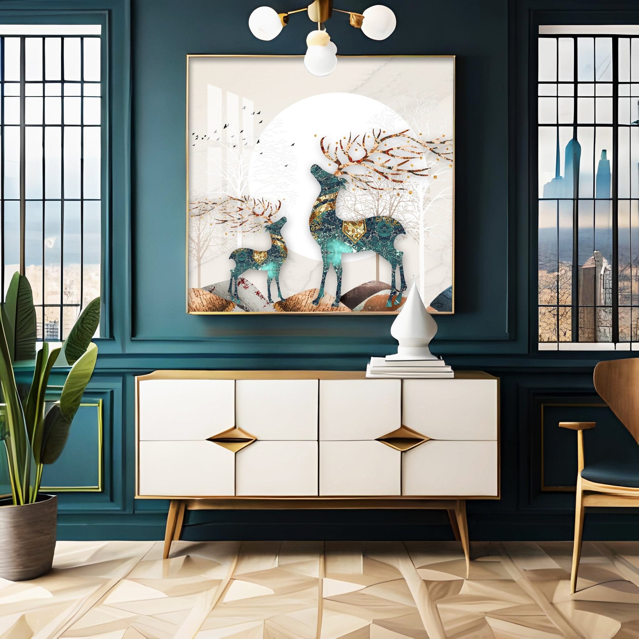 Lucky Deer Premium Acrylic Square Wall Art - The Next Decor