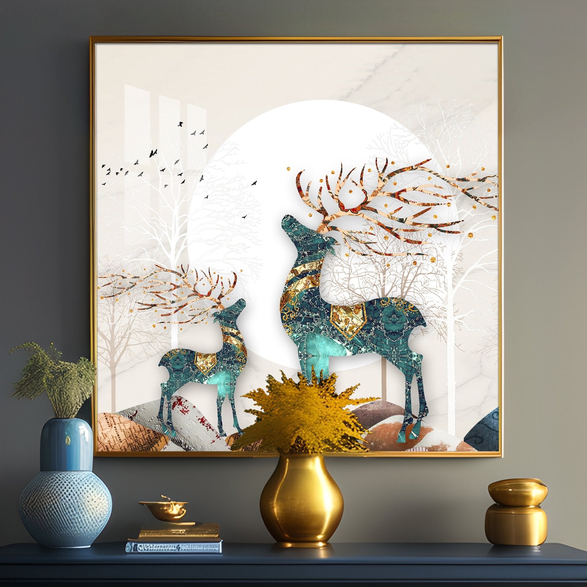 Lucky Deer Premium Acrylic Square Wall Art - The Next Decor