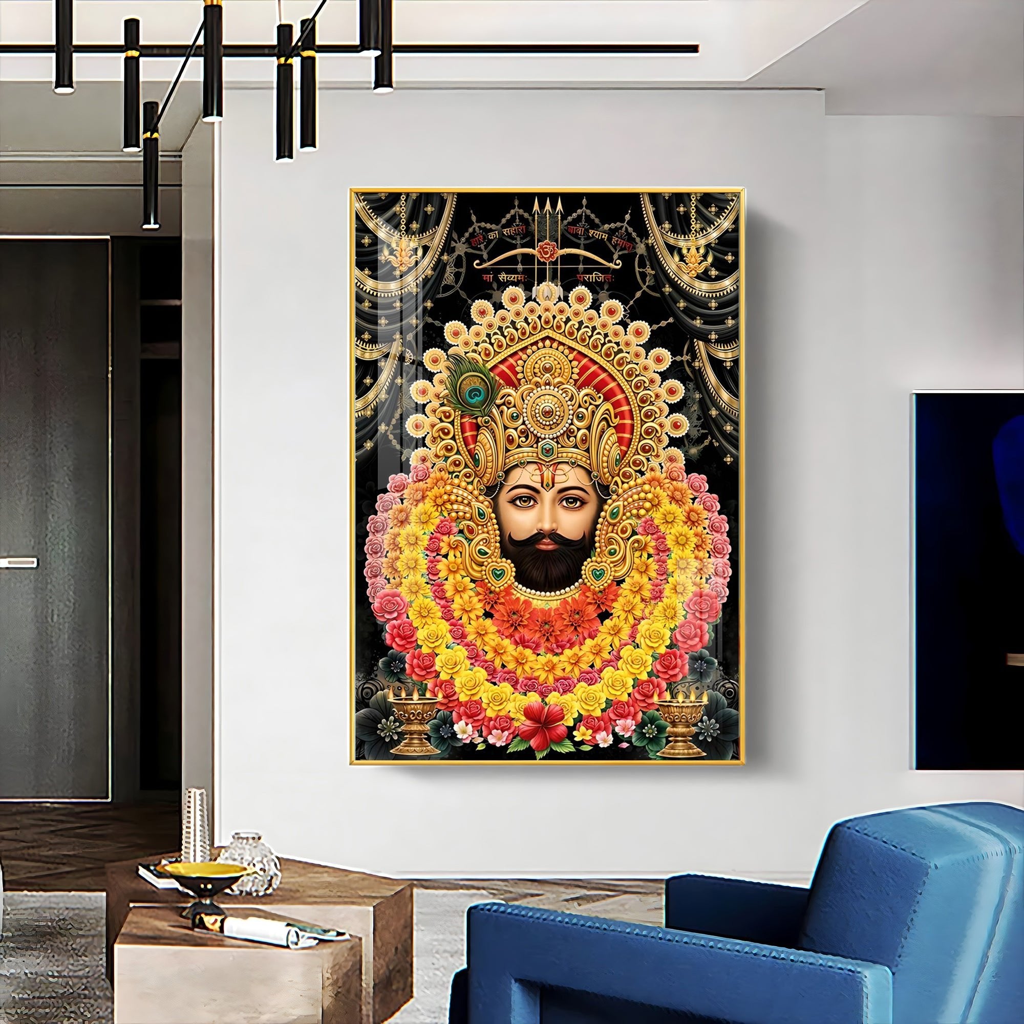 Majestic Shyam Baba Premium Acrylic Vertical Wall Art - The Next Decor