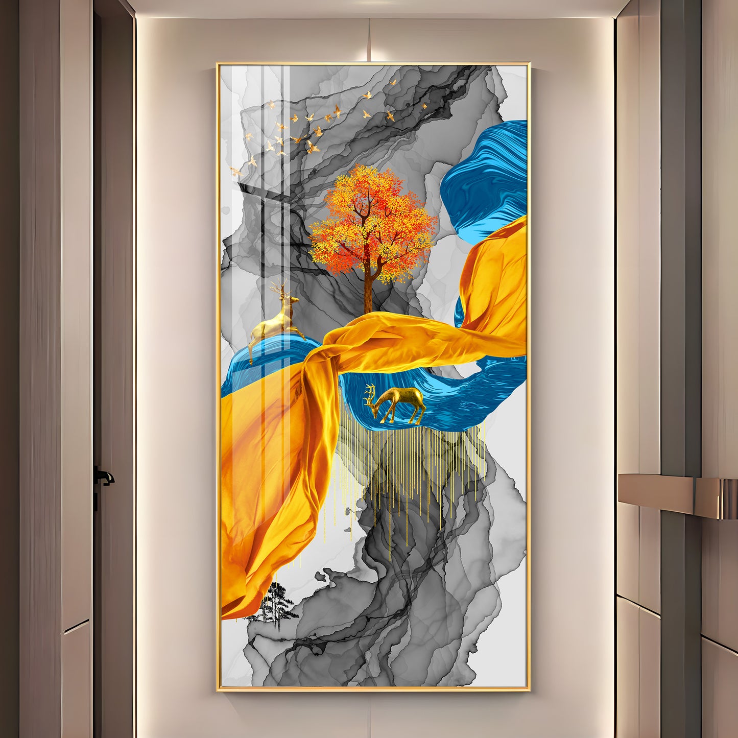 Abstract Ribbons Premium Acrylic Vertical Wall Art