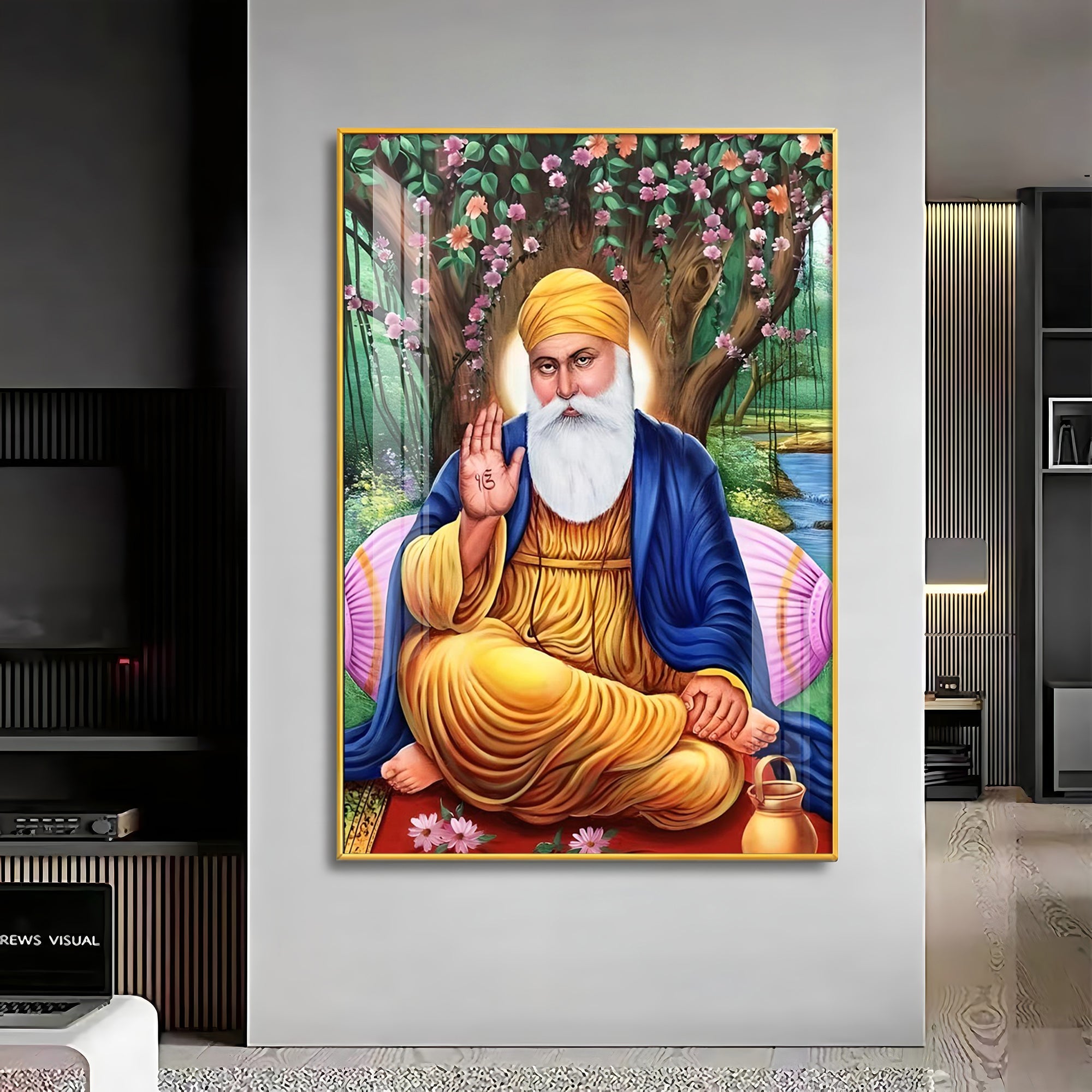 Meditative Guru Ji Premium Vertical Acrylic Wall Art - The Next Decor