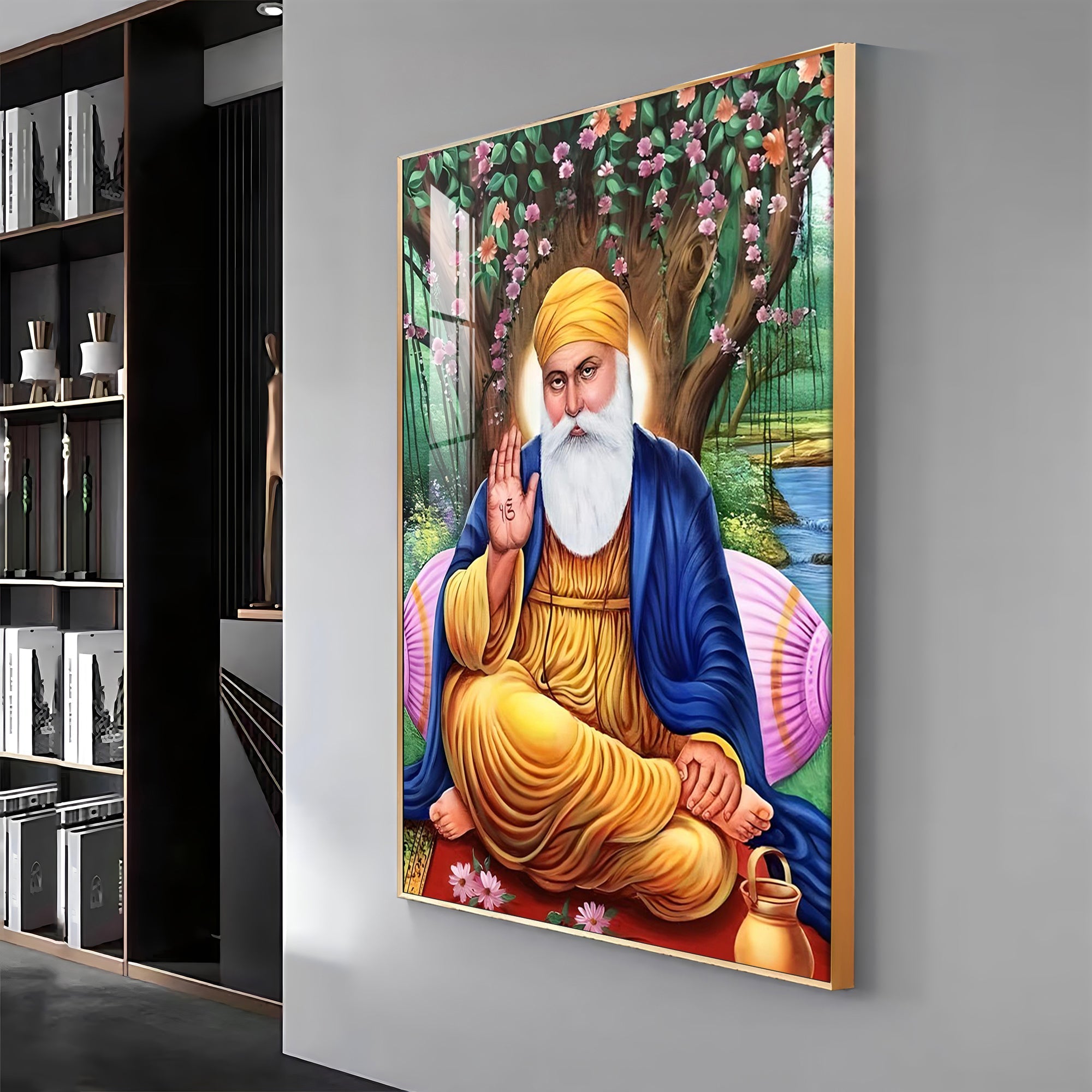 Meditative Guru Ji Premium Vertical Acrylic Wall Art - The Next Decor