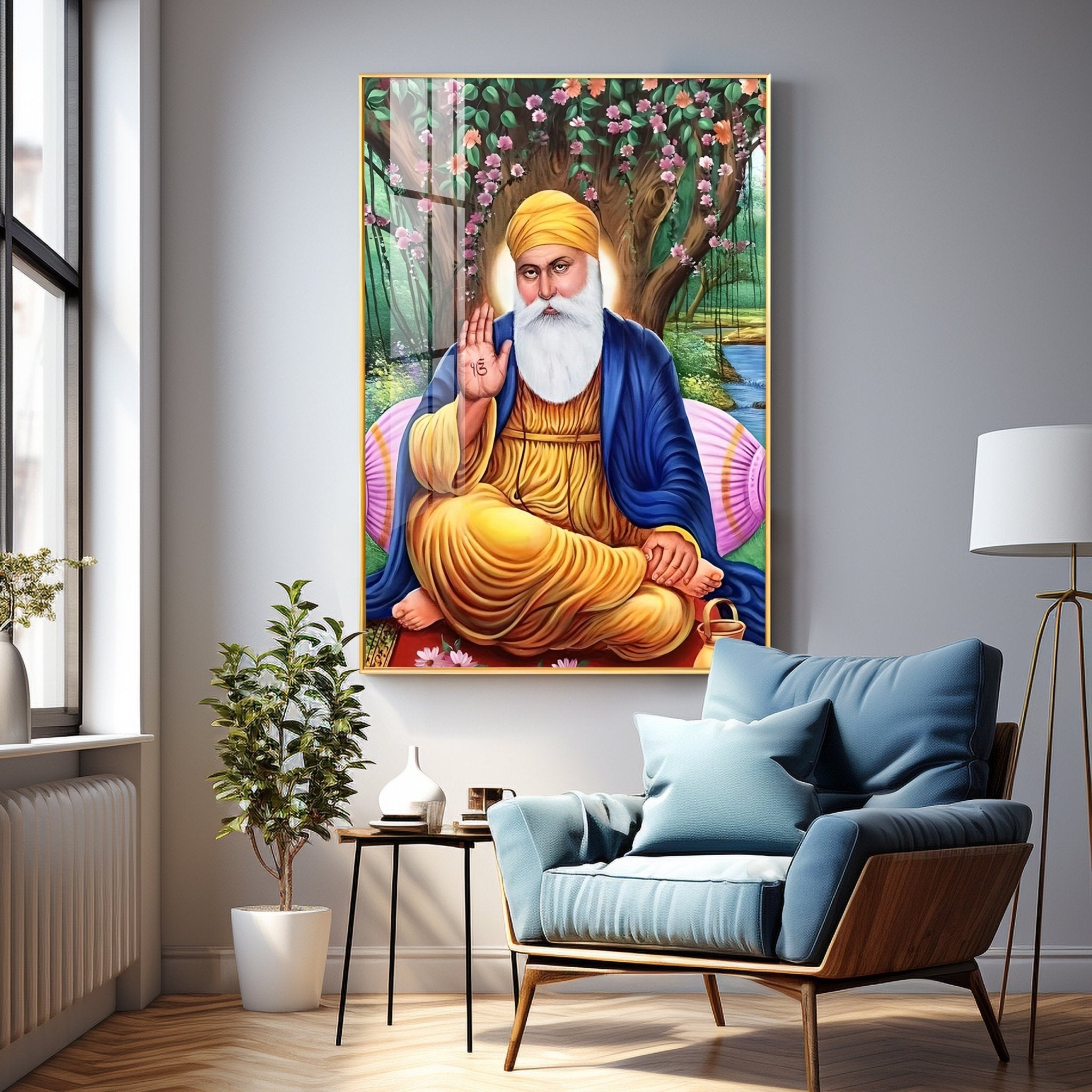 Meditative Guru Ji Premium Vertical Acrylic Wall Art - The Next Decor