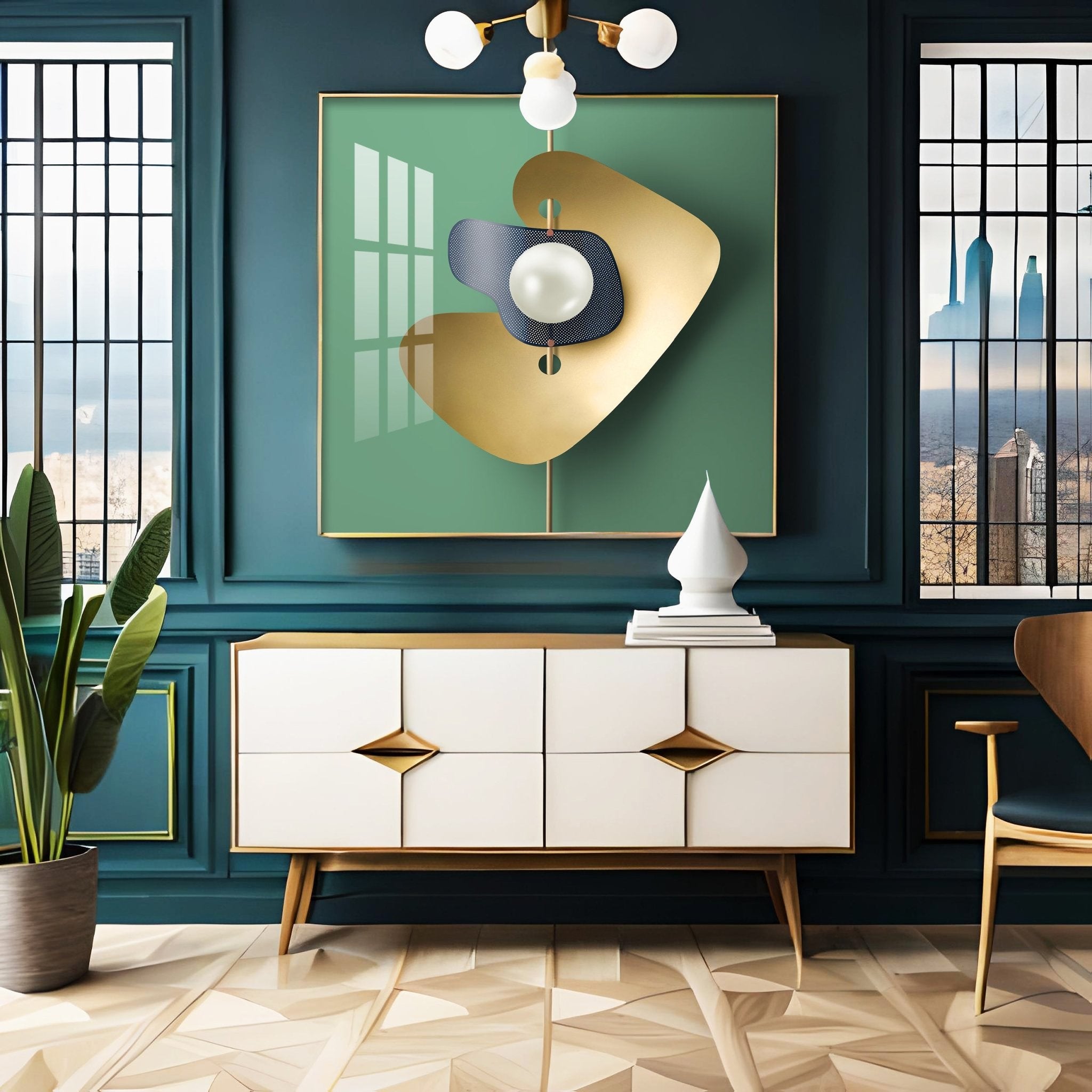 Modern Aesthetics Abstract Premium Acrylic Square Wall Art - The Next Decor