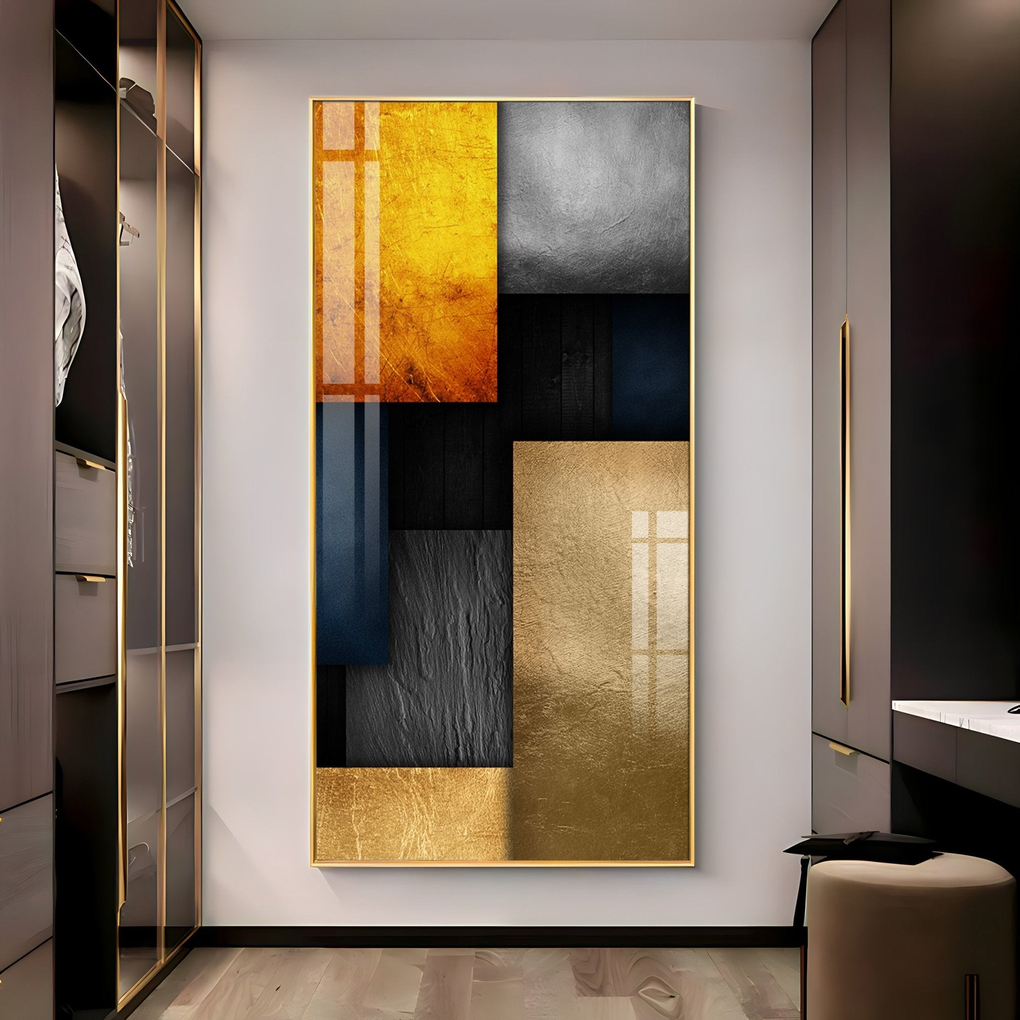 Modern Minimalist Geometric Premium Acrylic Vertical Wall Art - The Next Decor