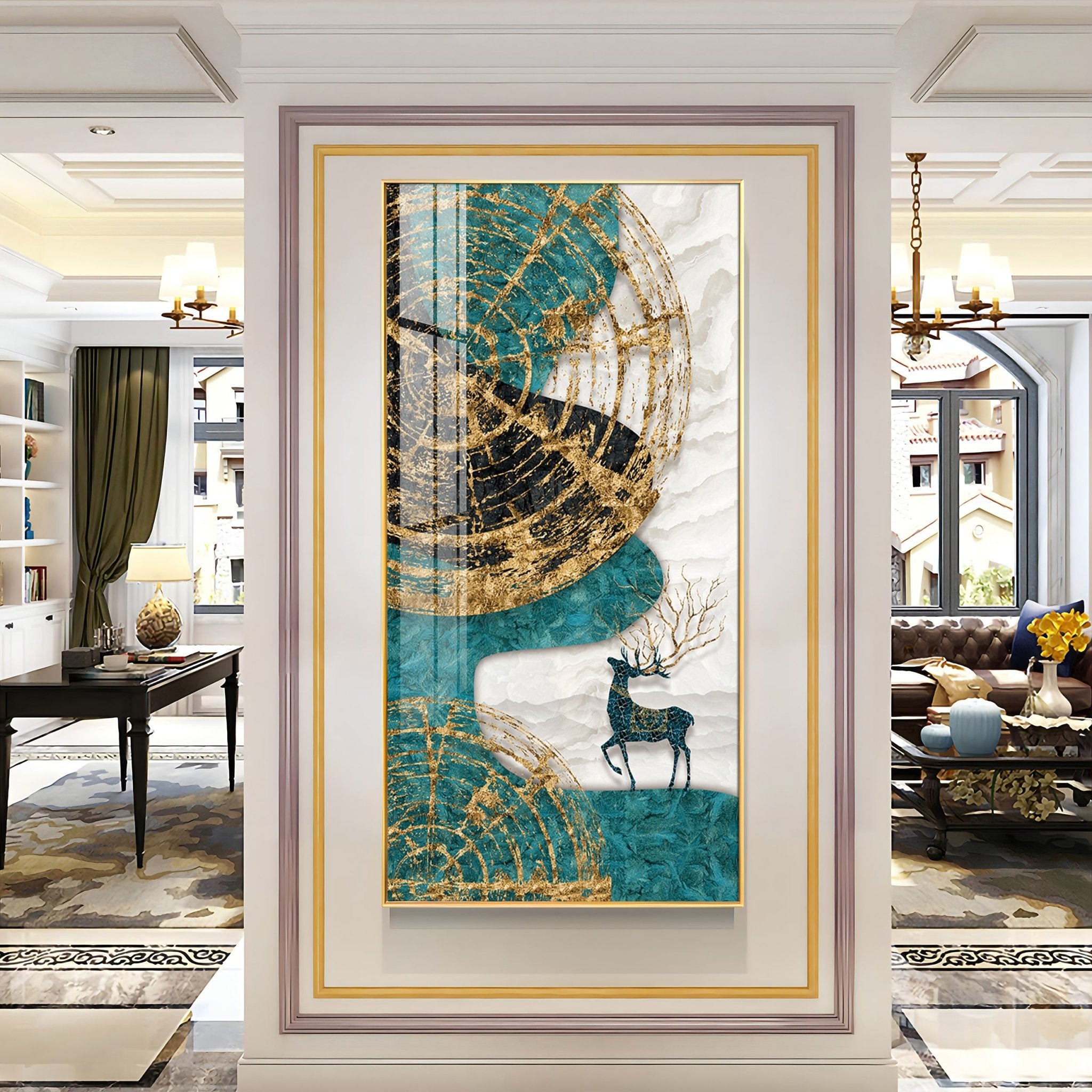 Modern Simple Creative Elk Premium Acrylic Vertical Wall Art - The Next Decor