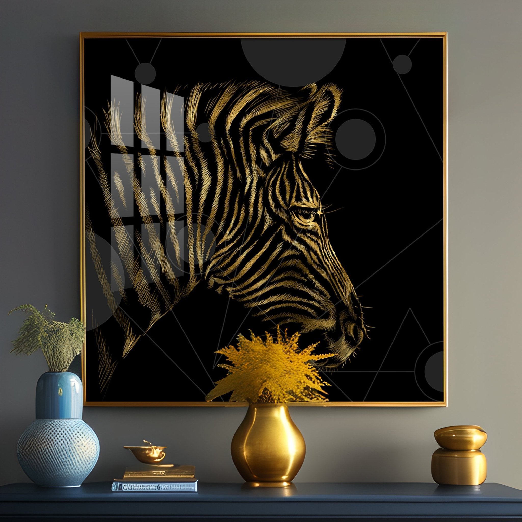 Modern Zebra Abstract Art Living Room Premium Acrylic Square Wall Art - The Next Decor