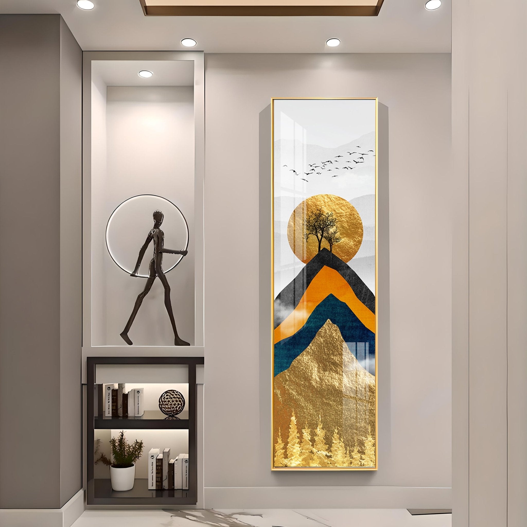 Moon & Mountain Luxury Crystal Vertical Wall Art - The Next Decor