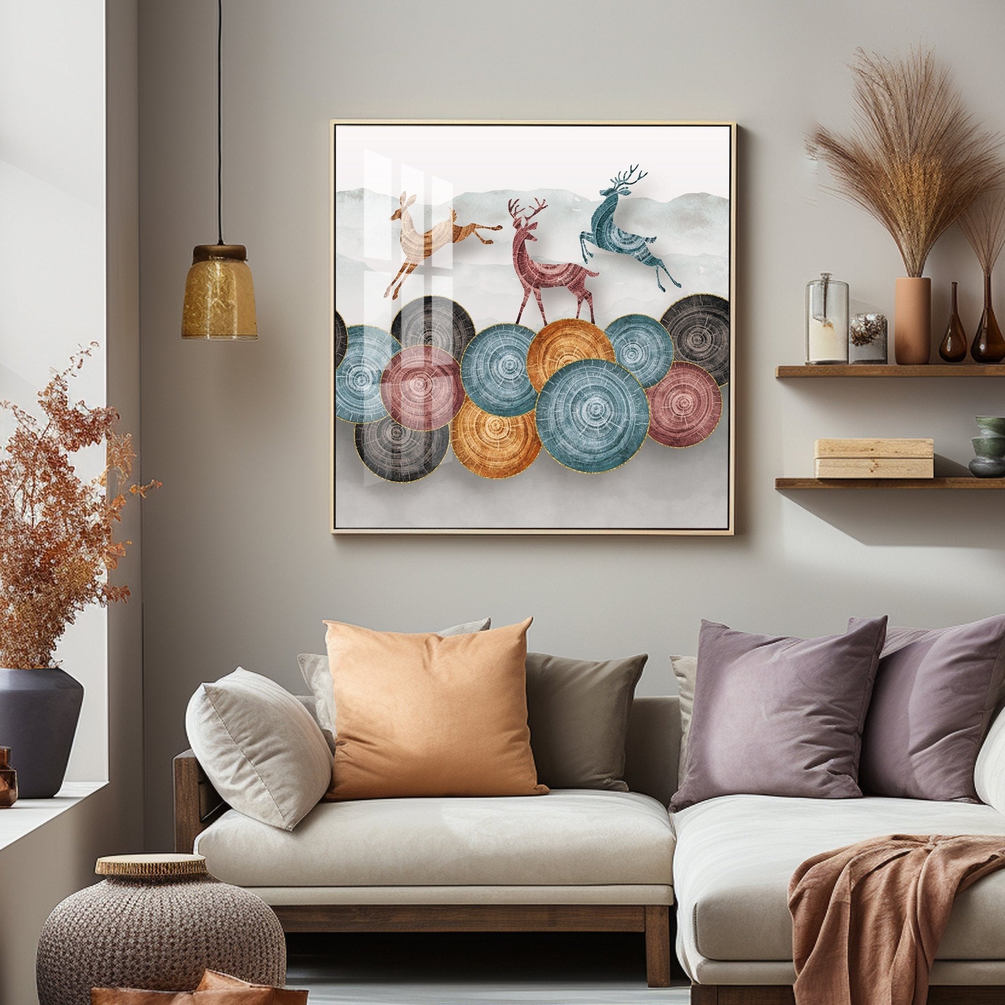 Moose Triplets Luxury Crystal Square Wall Art - The Next Decor