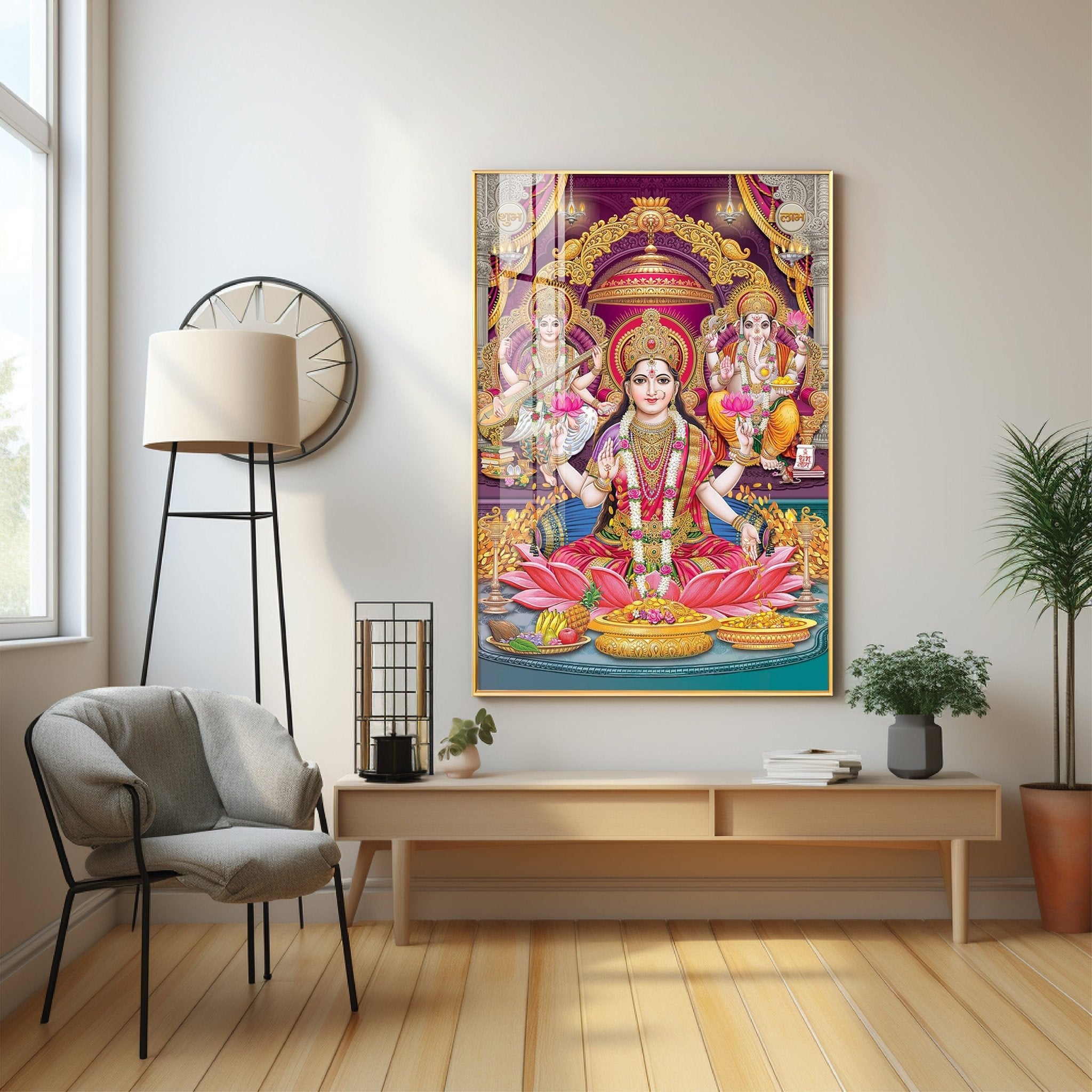 Mural of Hindu Goddesses Premium Acrylic Vertical Wall Art - The Next Decor