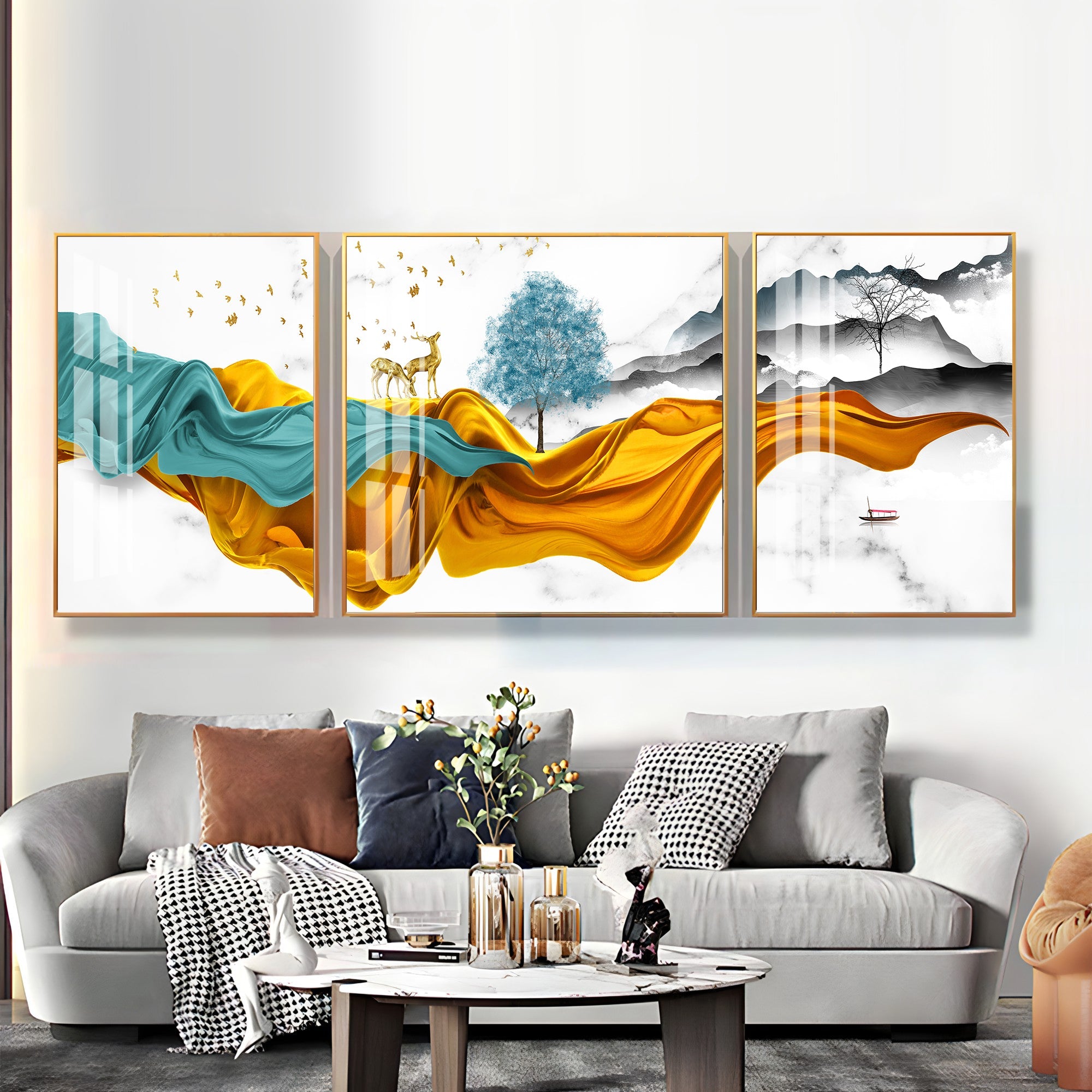 Natural Landscape Premium Acrylic Wall Art (Set of 3) - The Next Decor