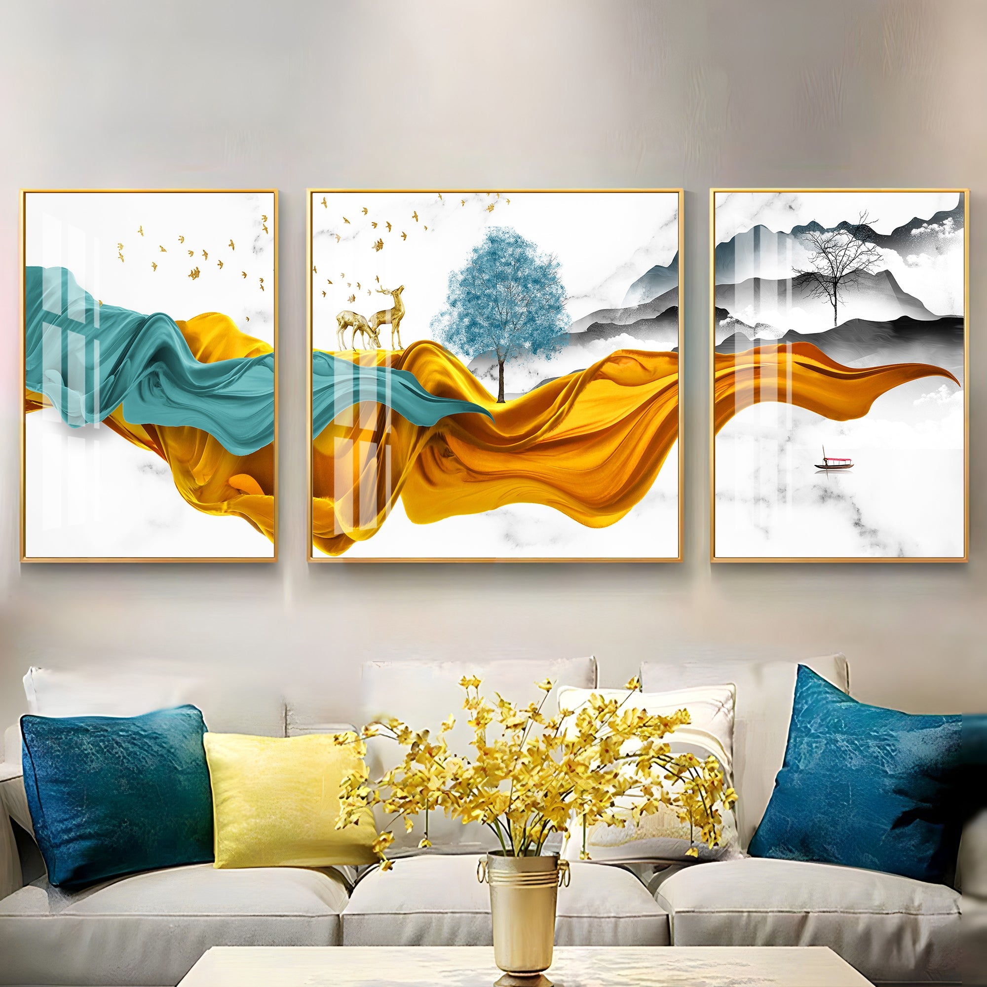 Natural Landscape Premium Acrylic Wall Art (Set of 3) - The Next Decor