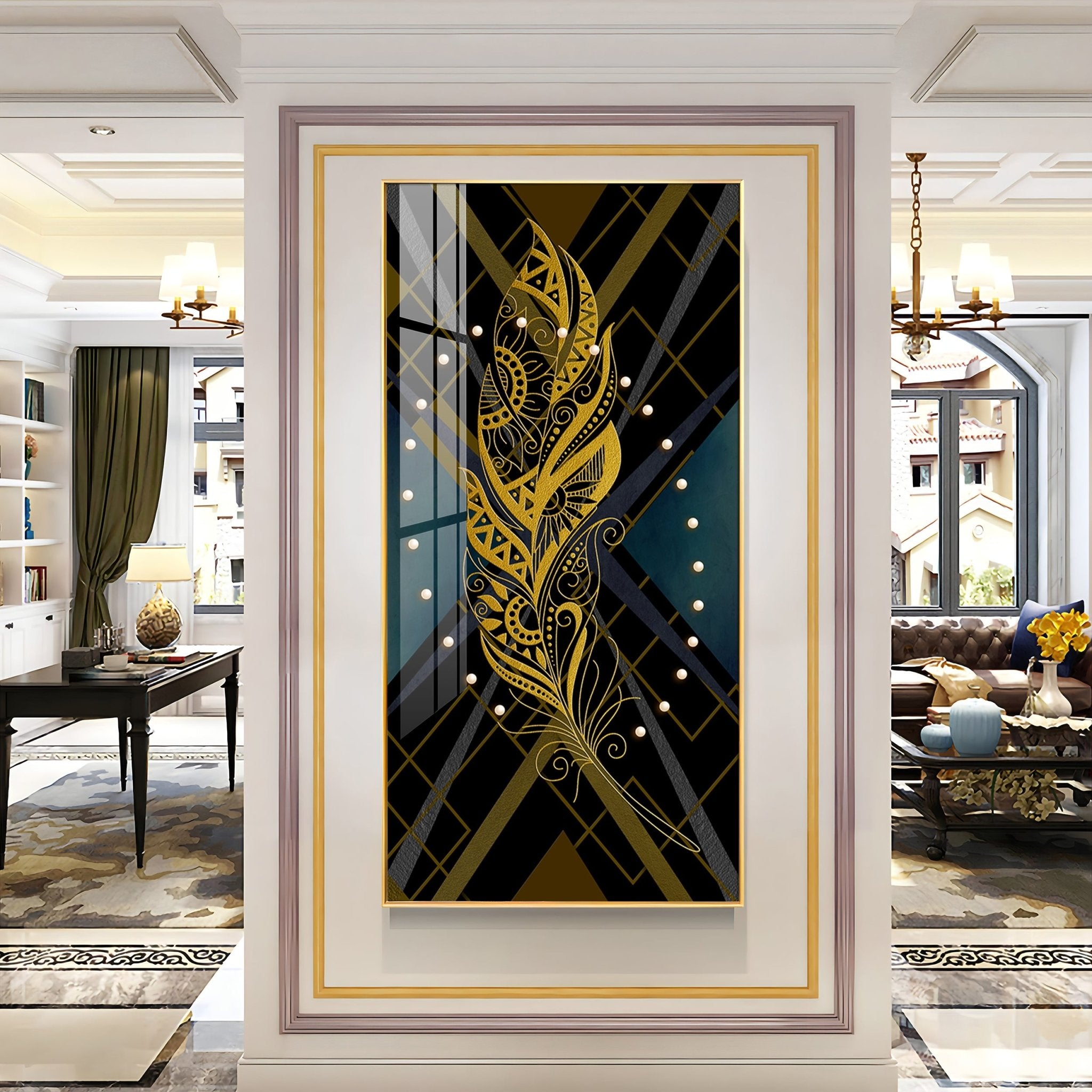 Opulent Fusion Canvas Premium Acrylic Vertical Wall Art - The Next Decor