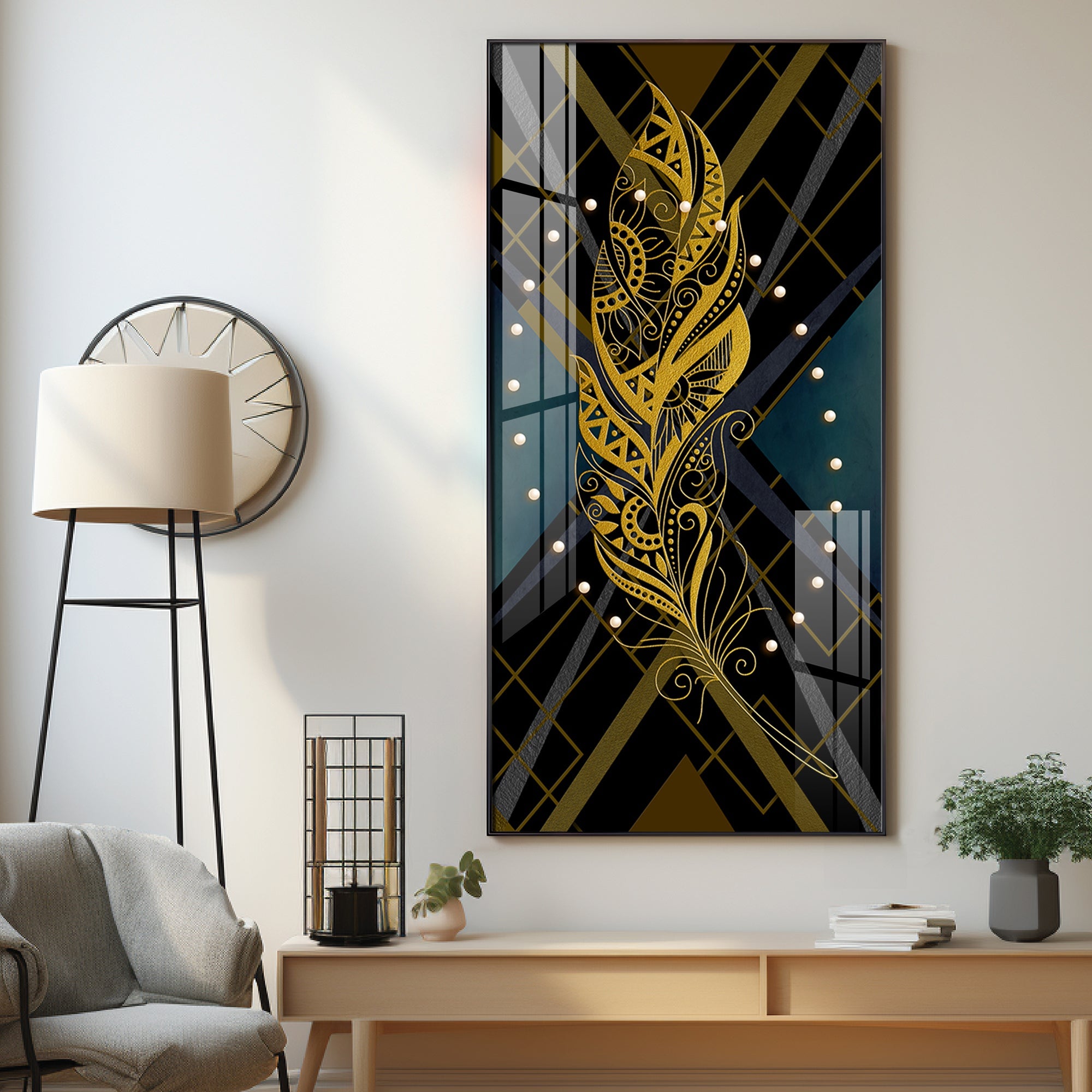 Opulent Fusion Canvas Premium Acrylic Vertical Wall Art - The Next Decor