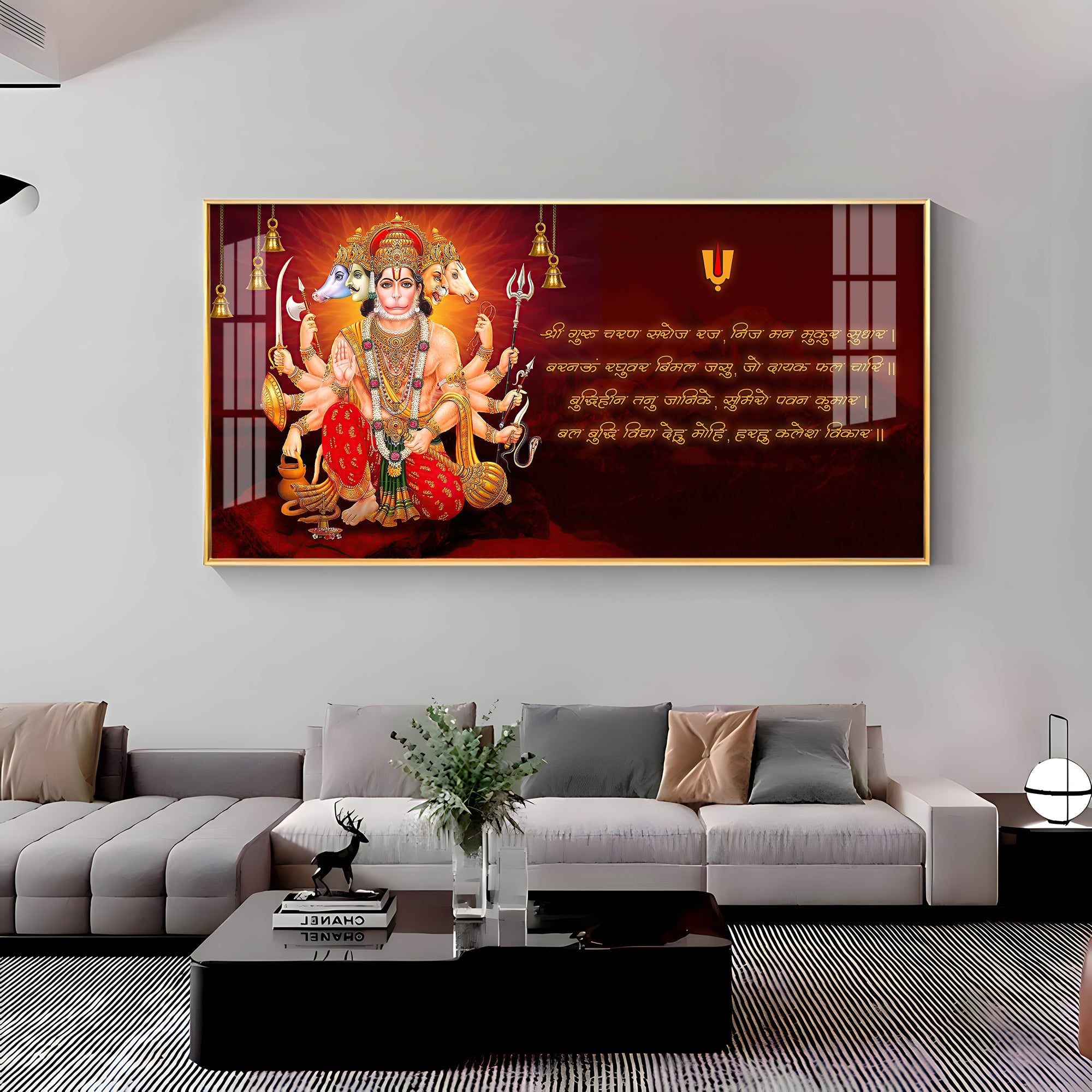 Panchmukhi Hanumanji Premium Acrylic Horizontal Wall Art - The Next Decor