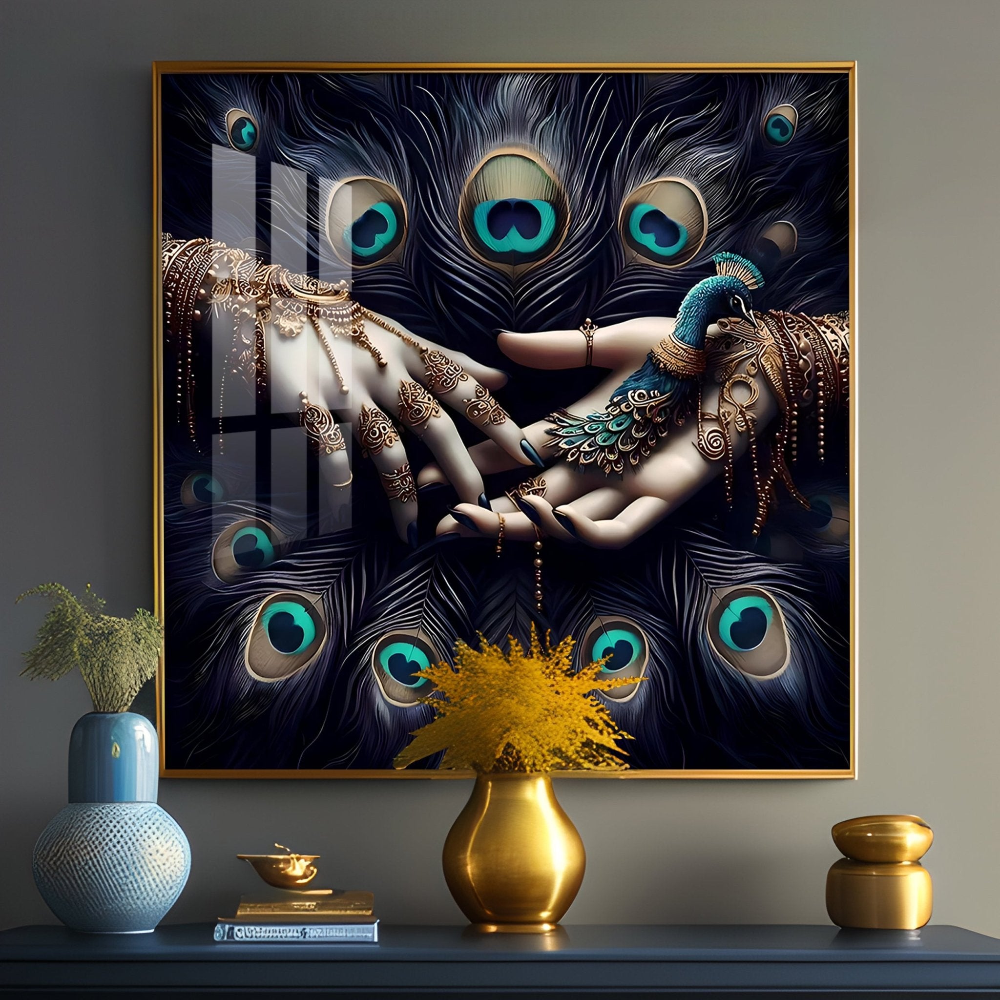 Plumage Harmony Premium Acrylic Square Wall Art - The Next Decor