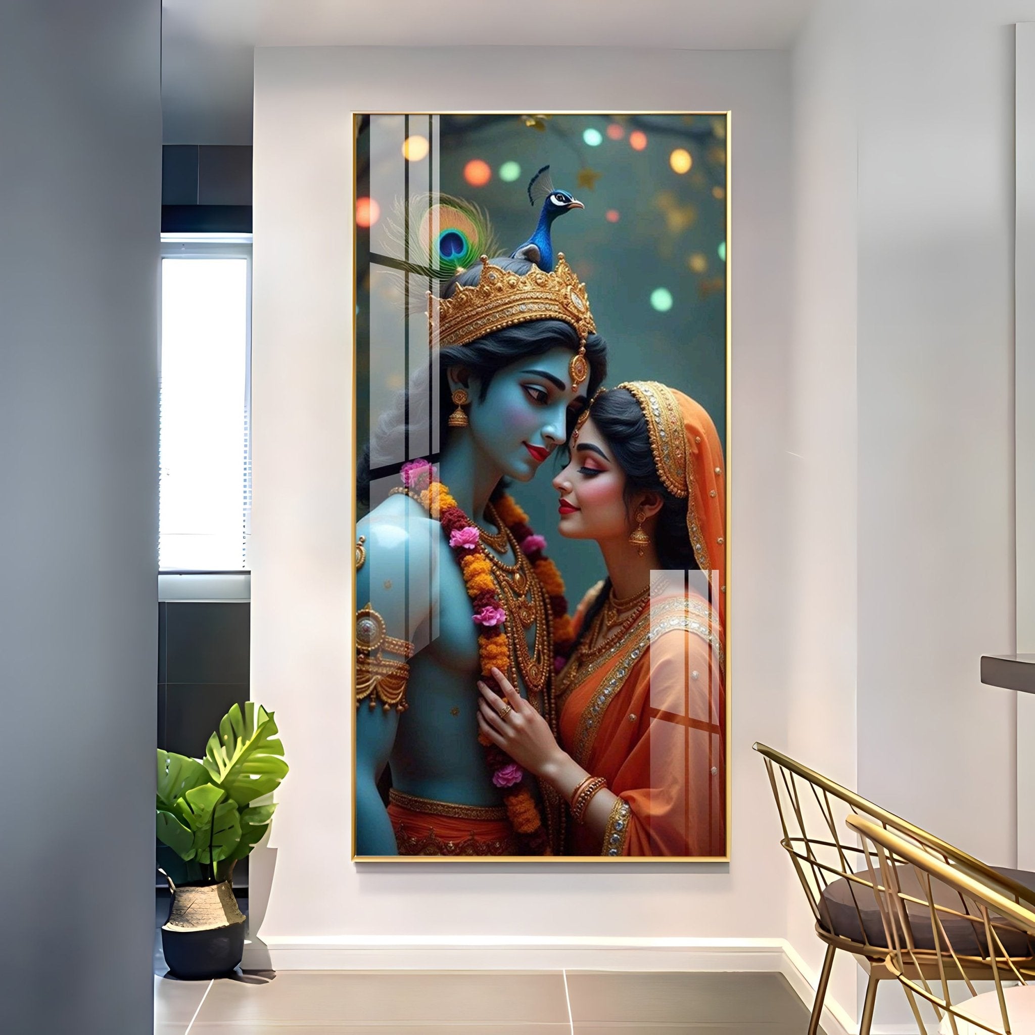 Radha Krishna Togetherness Premium Acrylic Wall Art - The Next Decor