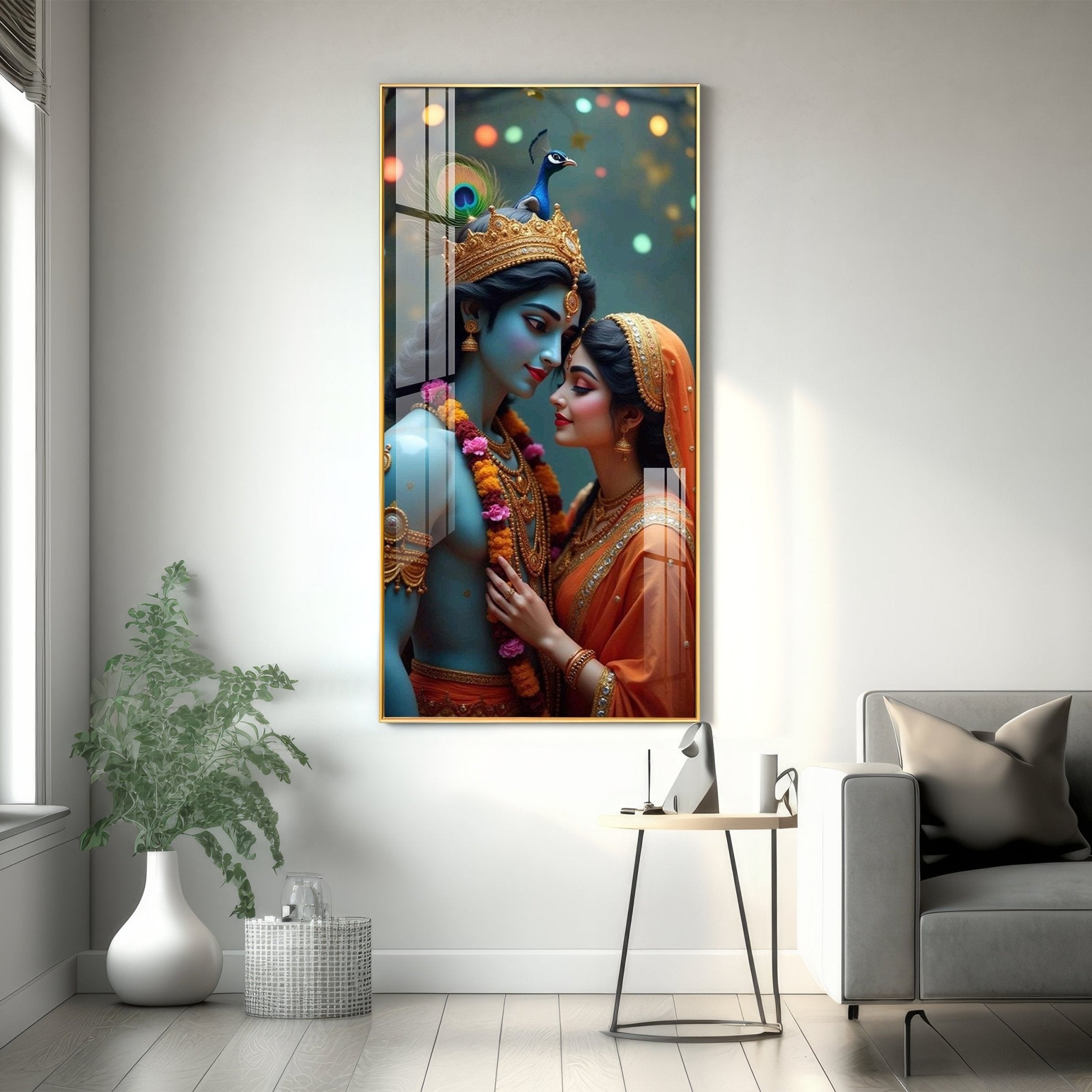Radha Krishna Togetherness Premium Acrylic Wall Art - The Next Decor