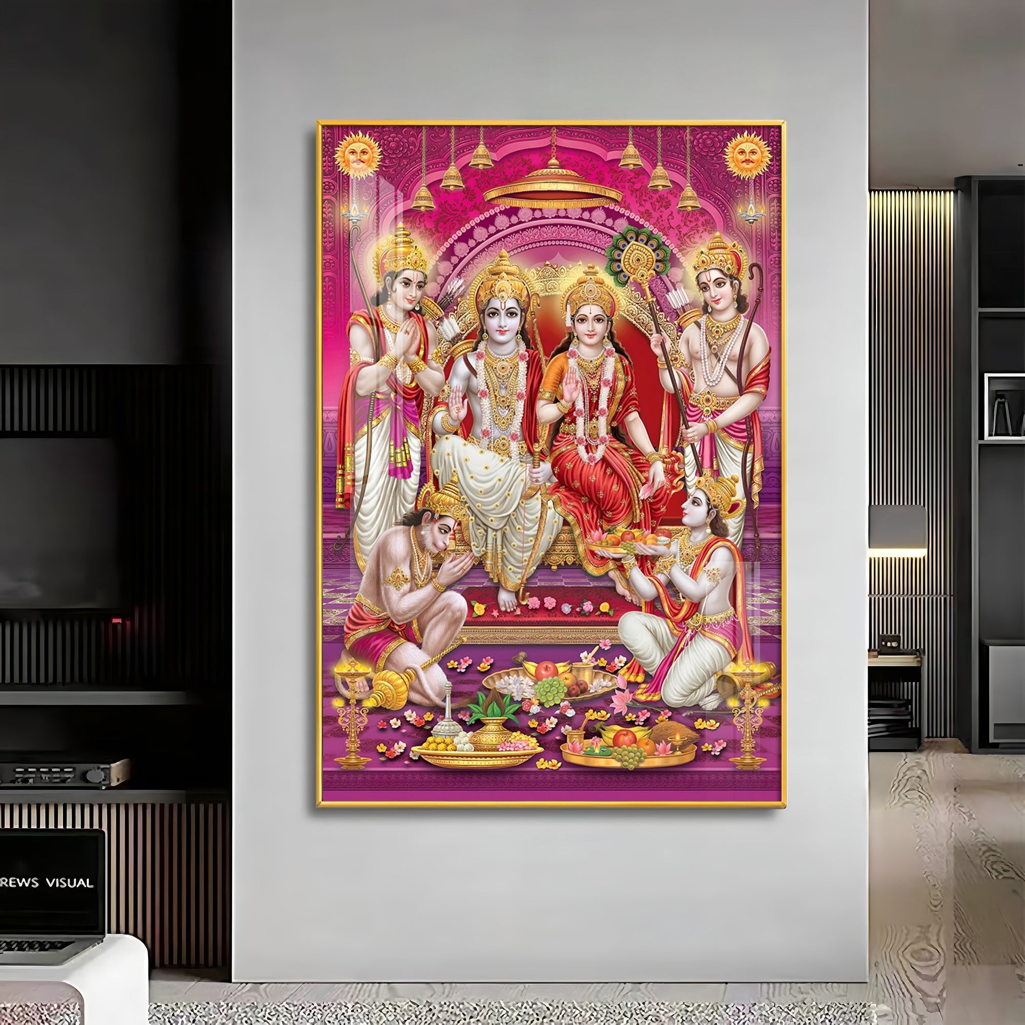 Ram Sita Darbar Premium Acrylic Vertical Wall Art - The Next Decor