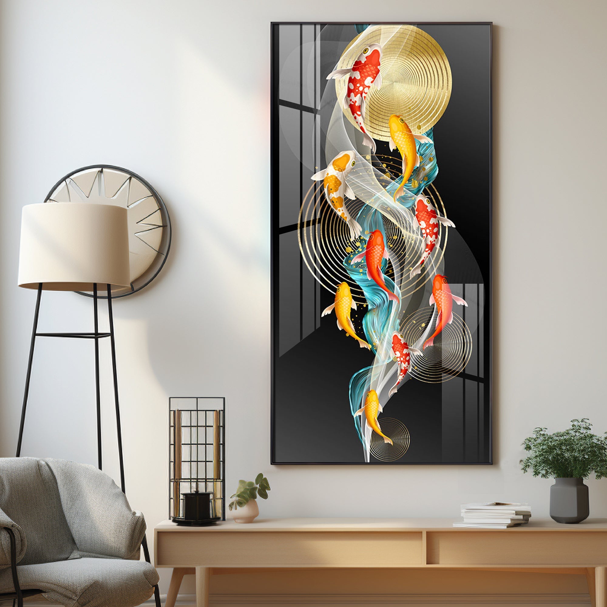 Rejoice Koi Fishes Luxury Crystal Wall Art - The Next Decor