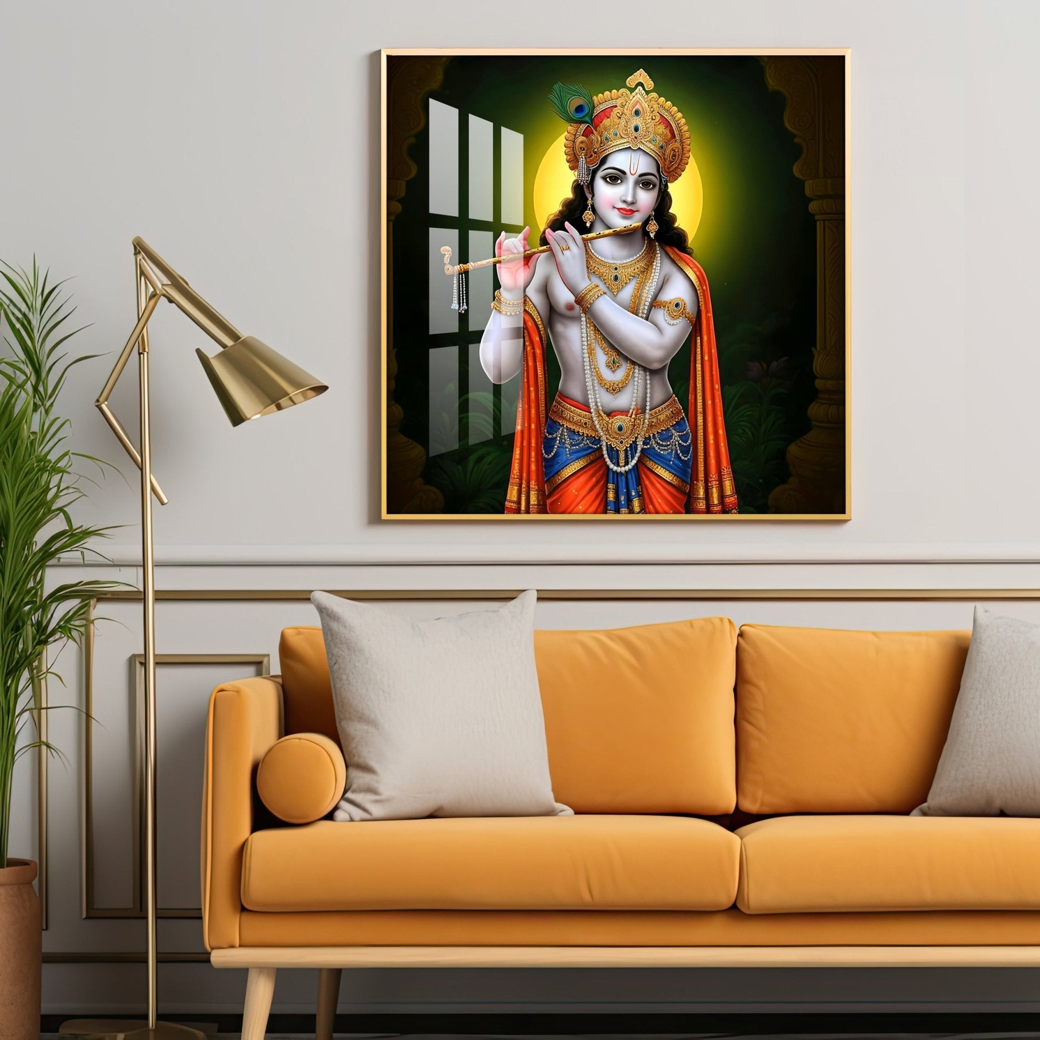 Sacred Essence Of Krishna Premium Acrylic Square Wall Art - The Next Decor