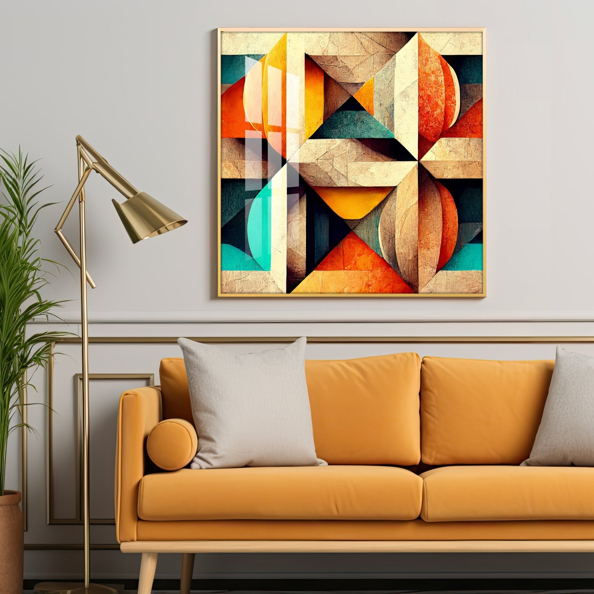 Seamless Pattern Shapes Premium Acrylic Square Wall Art - The Next Decor