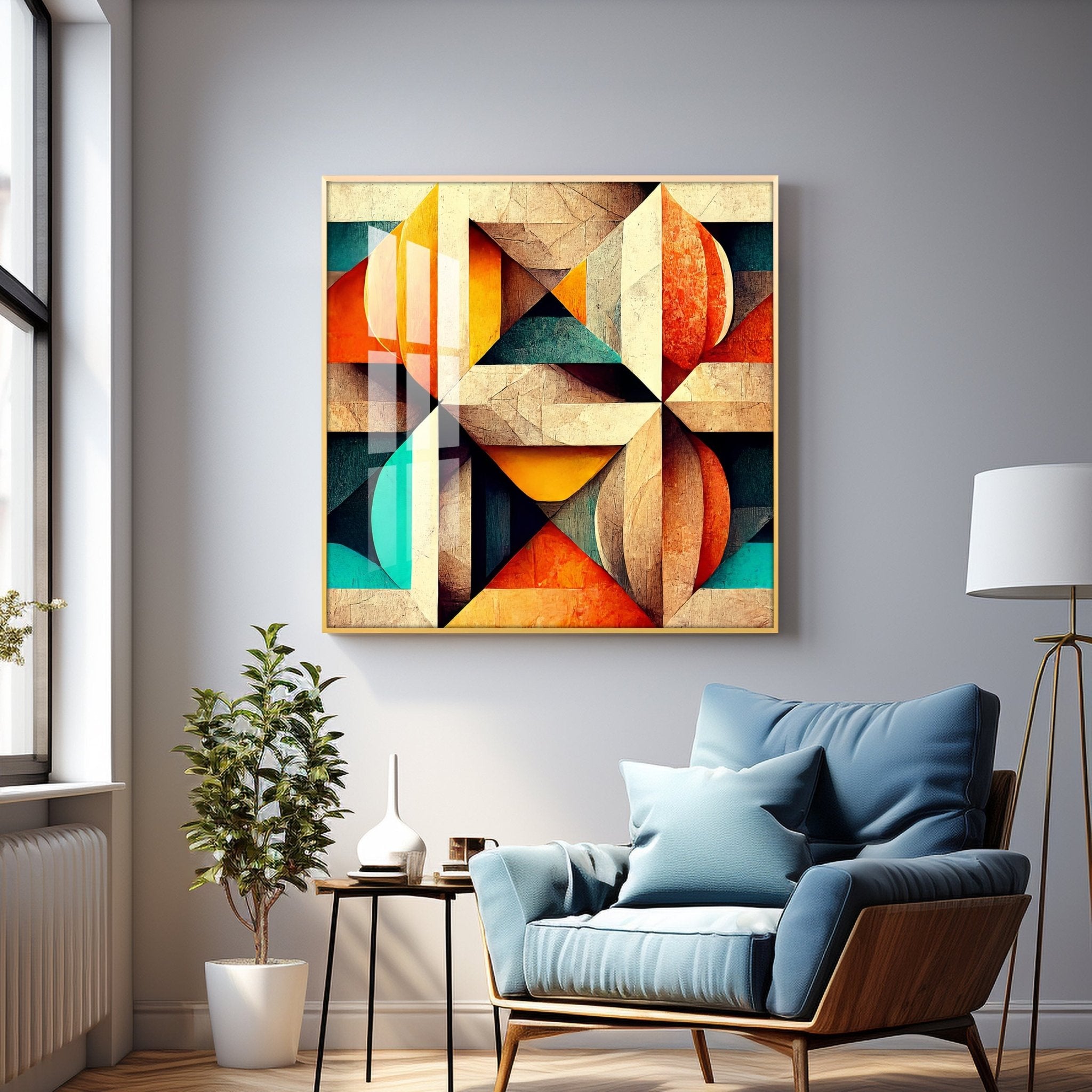 Seamless Pattern Shapes Premium Acrylic Square Wall Art - The Next Decor