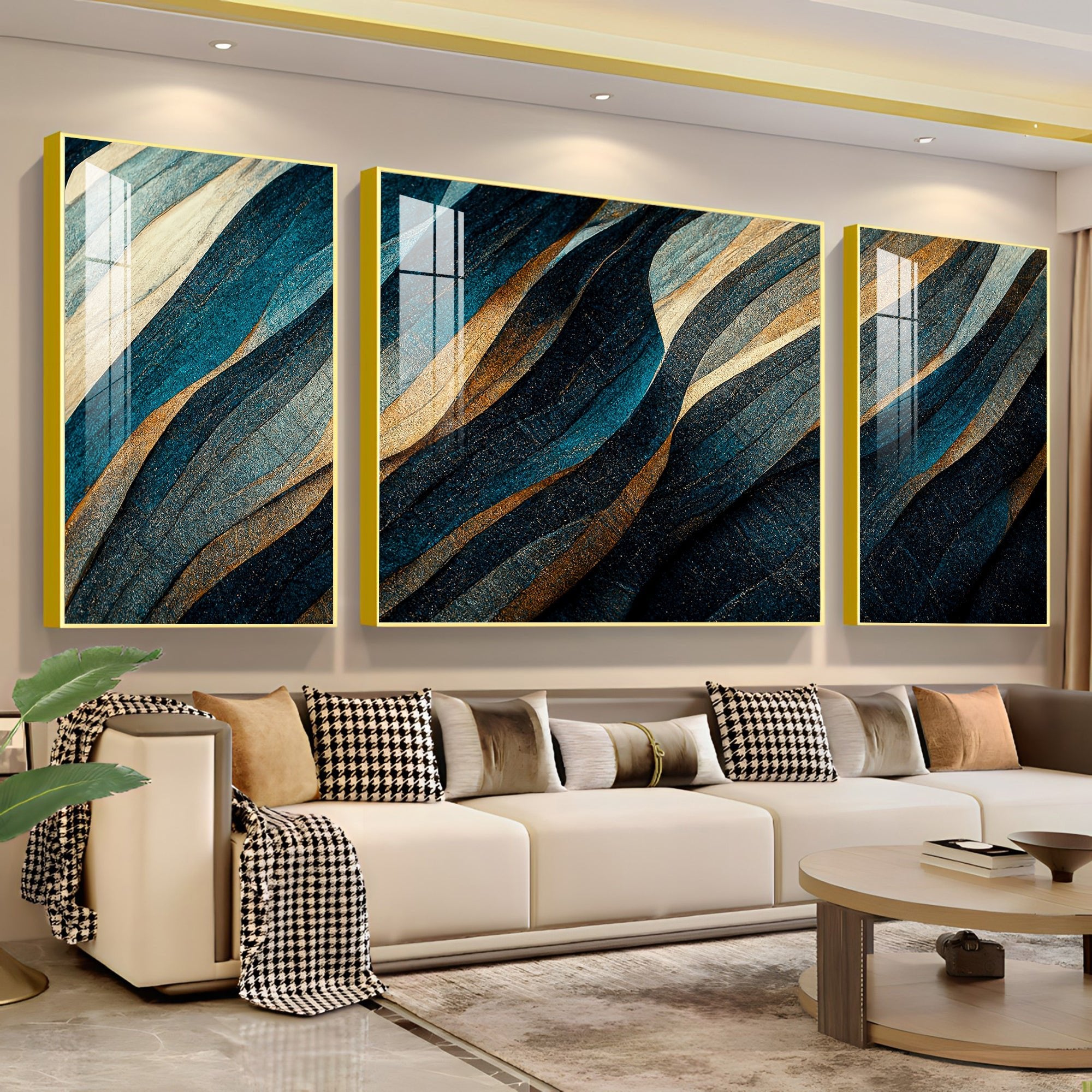 Seamless Waves Premium Acrylic Wall Art (Set of 3) - The Next Decor