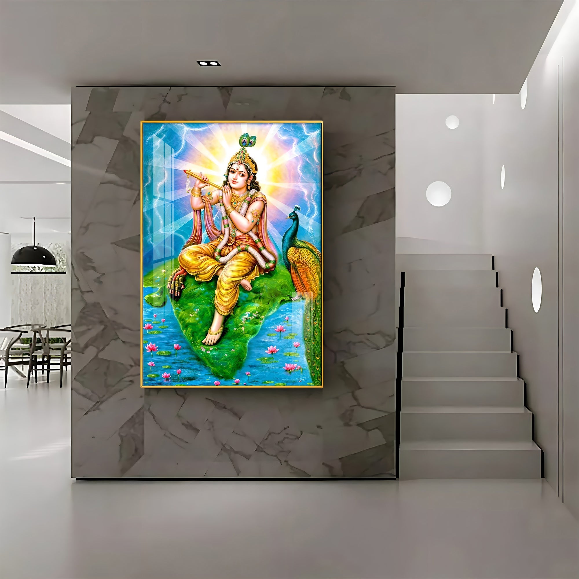 Shree Krishna Govind Premium Acrylic Vertical Wall Art - The Next Decor