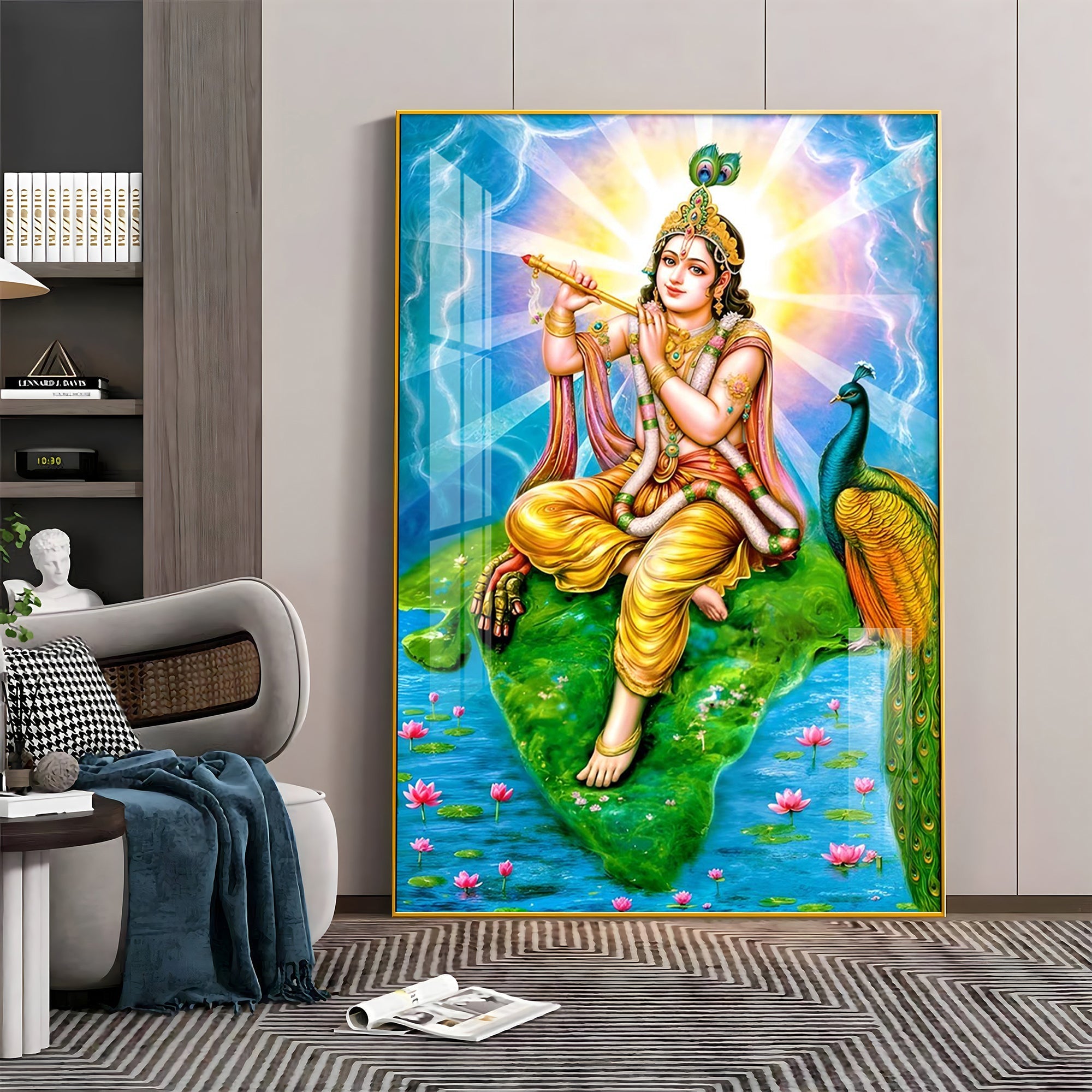 Shree Krishna Govind Premium Acrylic Vertical Wall Art - The Next Decor