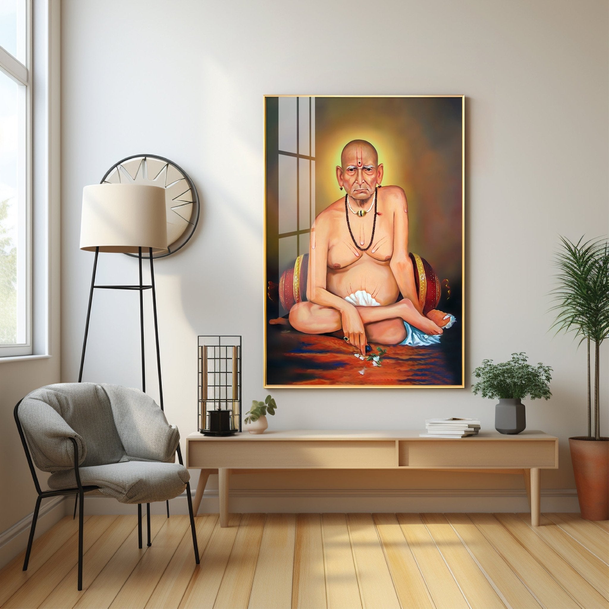 Shri Swami Samarth Baba Ji Premium Vertical Acrylic Wall Art - The Next Decor
