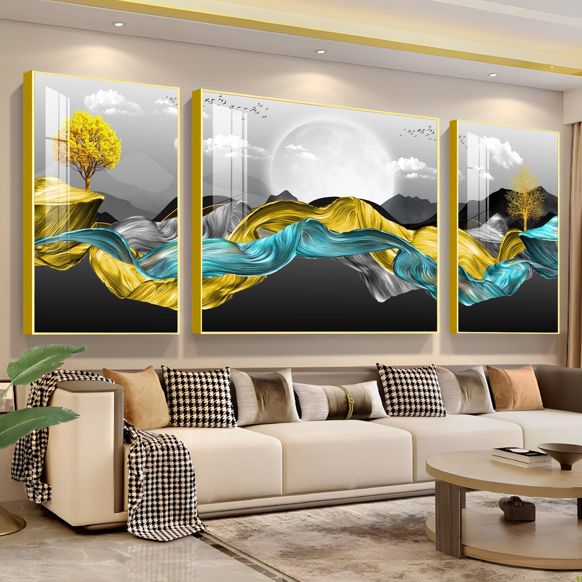 Silky Mountains Premium Acrylic Wall Art (Set of 3) - The Next Decor