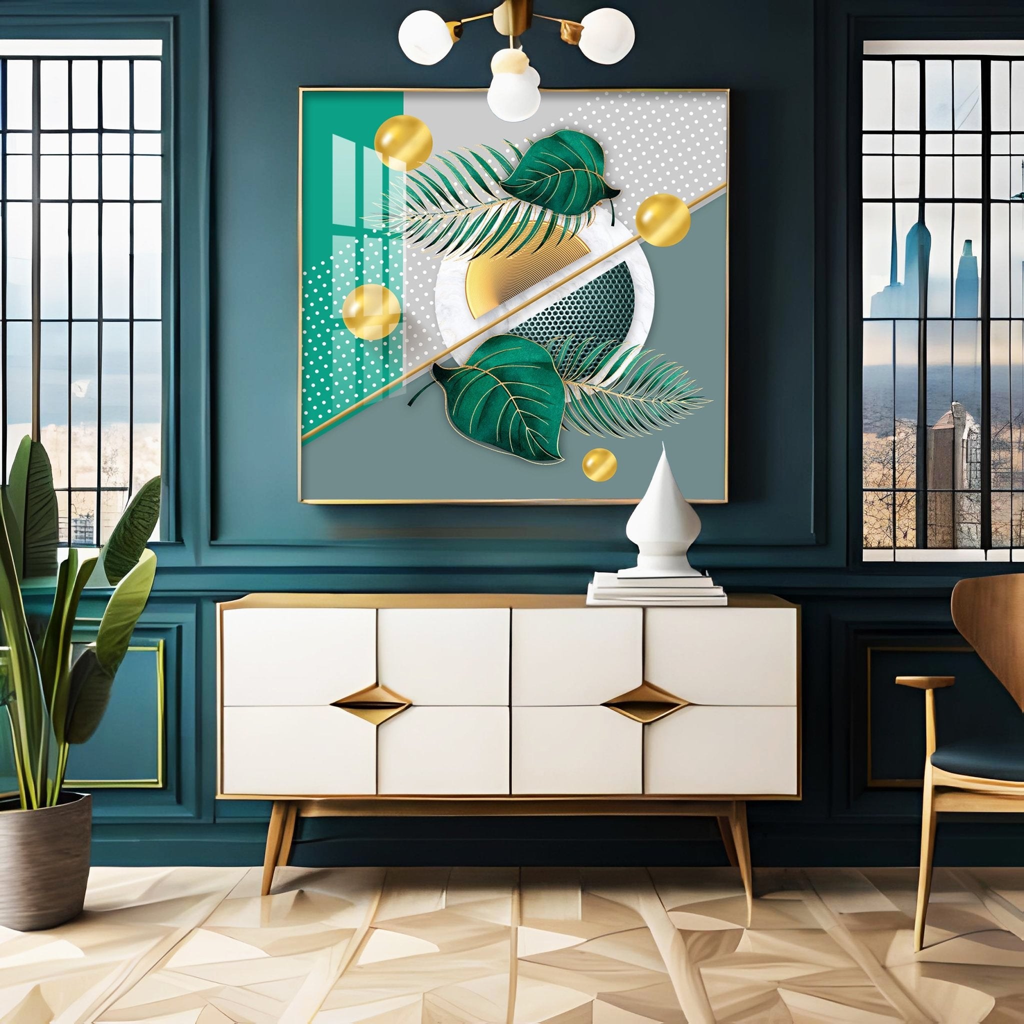 Simple And Light Luxury Interior Premium Acrylic Square Wall Art - The Next Decor