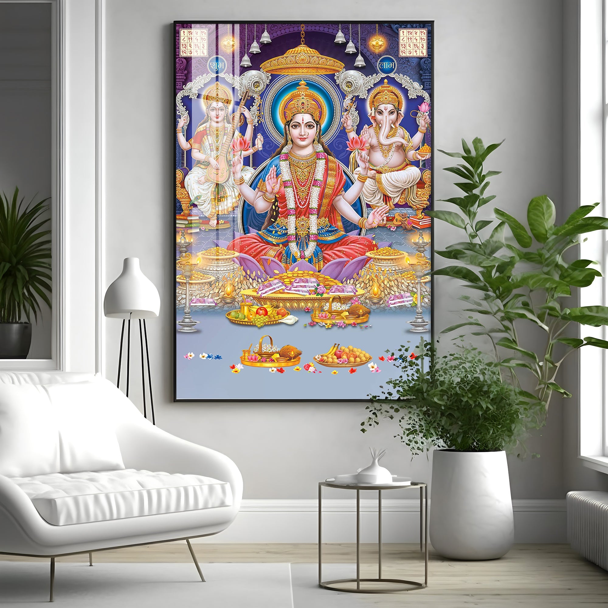 Spiritual Maha Laxmi Ji Premium Acrylic Vertical Wall Art - The Next Decor