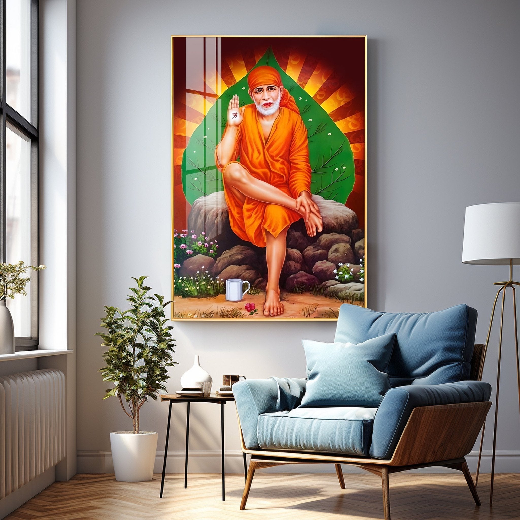 Sri Sai's Blessing Premium Vertical Acrylic Wall Art - The Next Decor
