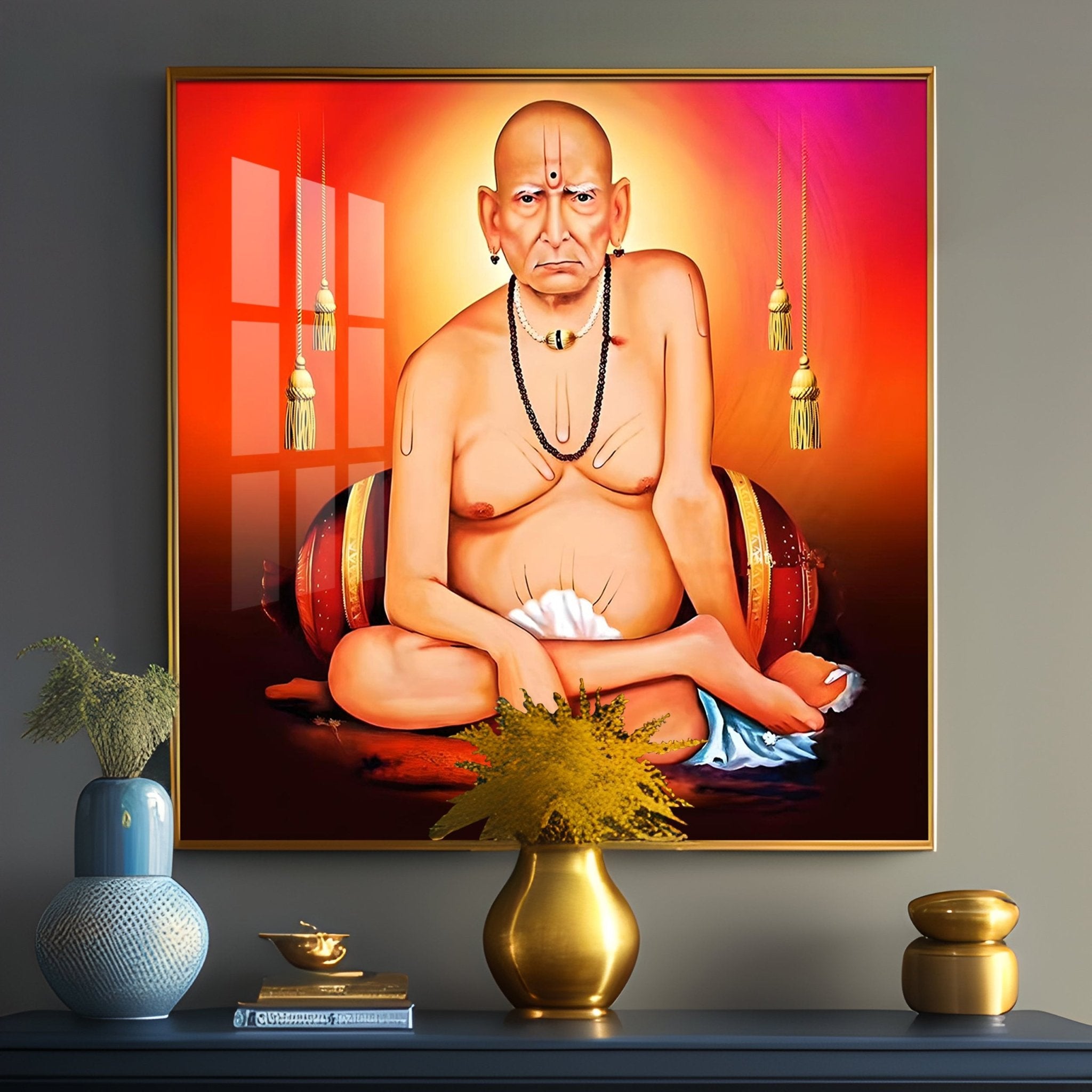 Swami of Akkalkot Premium Acrylic Square Wall Art - The Next Decor
