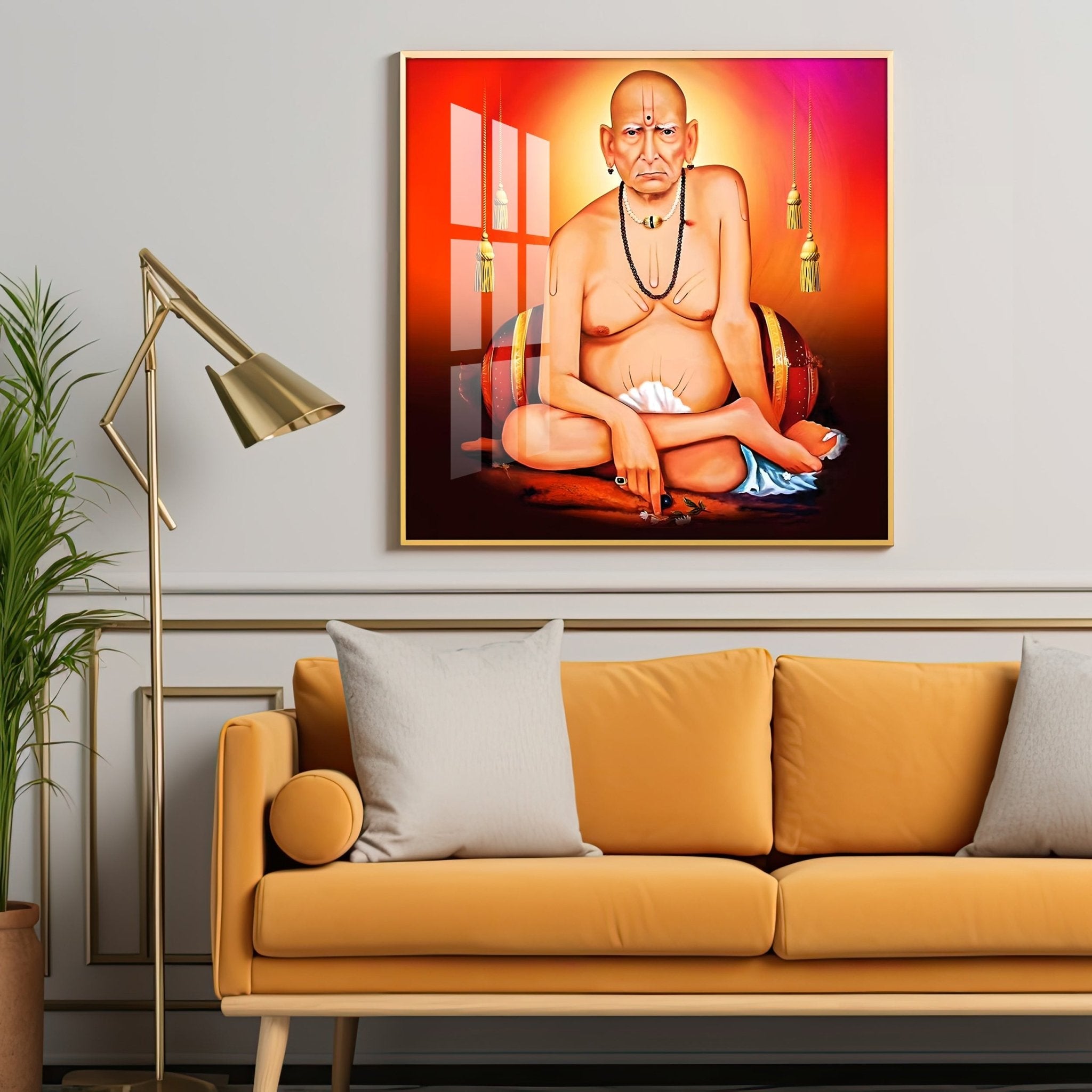 Swami of Akkalkot Premium Acrylic Square Wall Art - The Next Decor