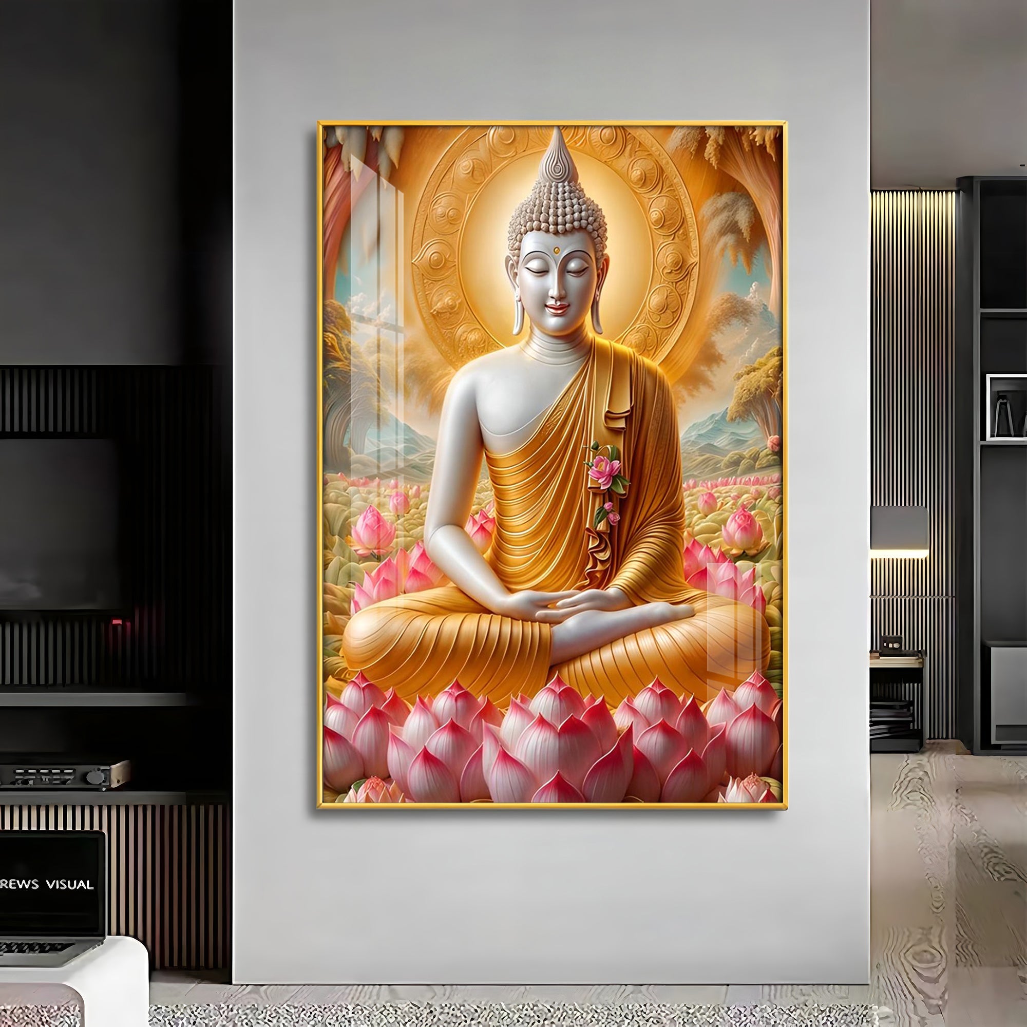 Tamatina Buddha Luxury Crystal Vertical Wall Art - The Next Decor