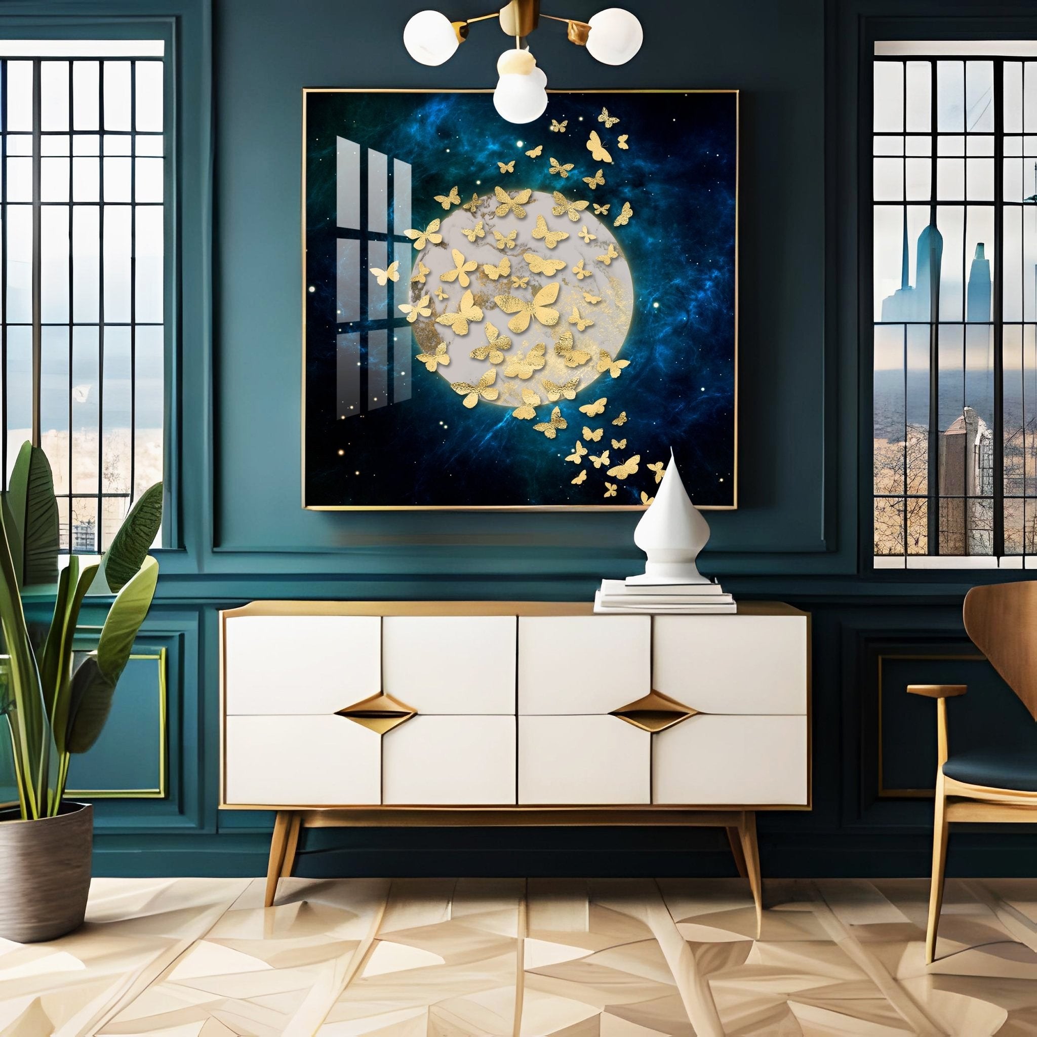 The Golden Array Premium Acrylic Square Wall Art - The Next Decor