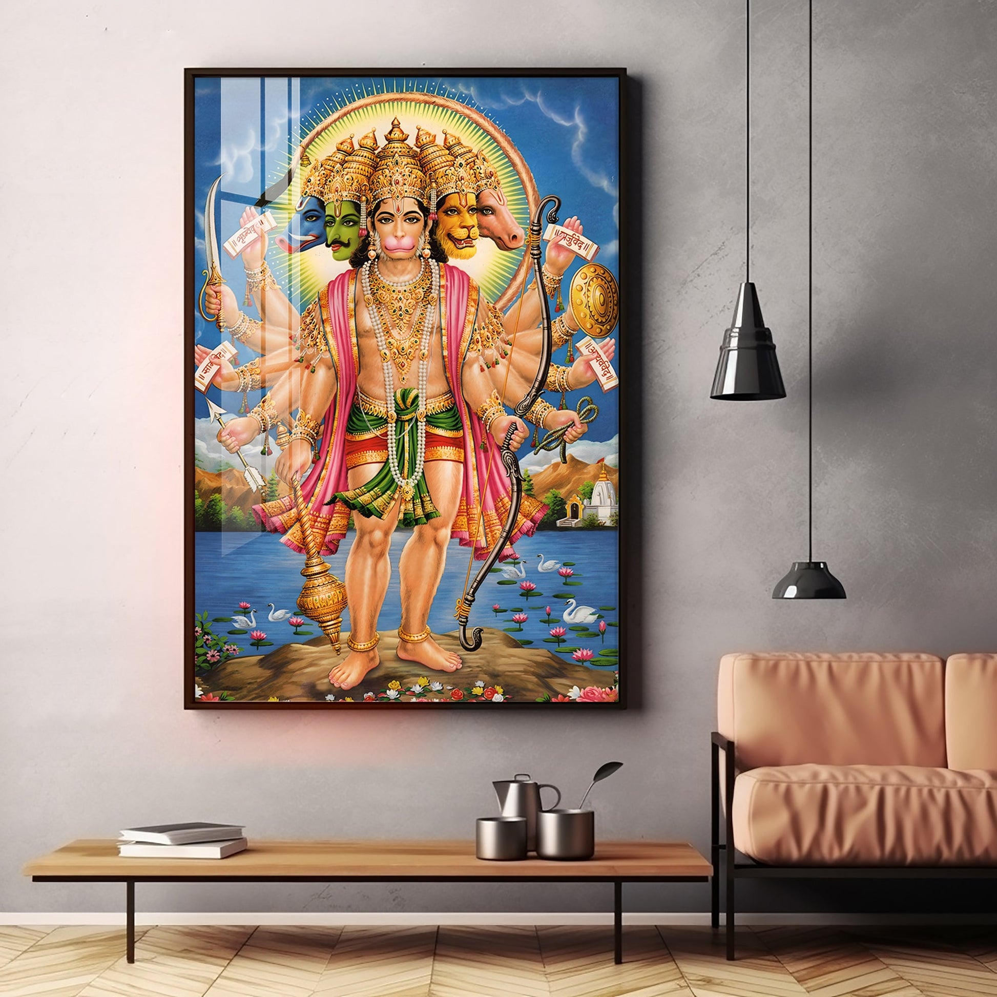The Mighty Hanuman Premium Vertical Acrylic Wall Art - The Next Decor