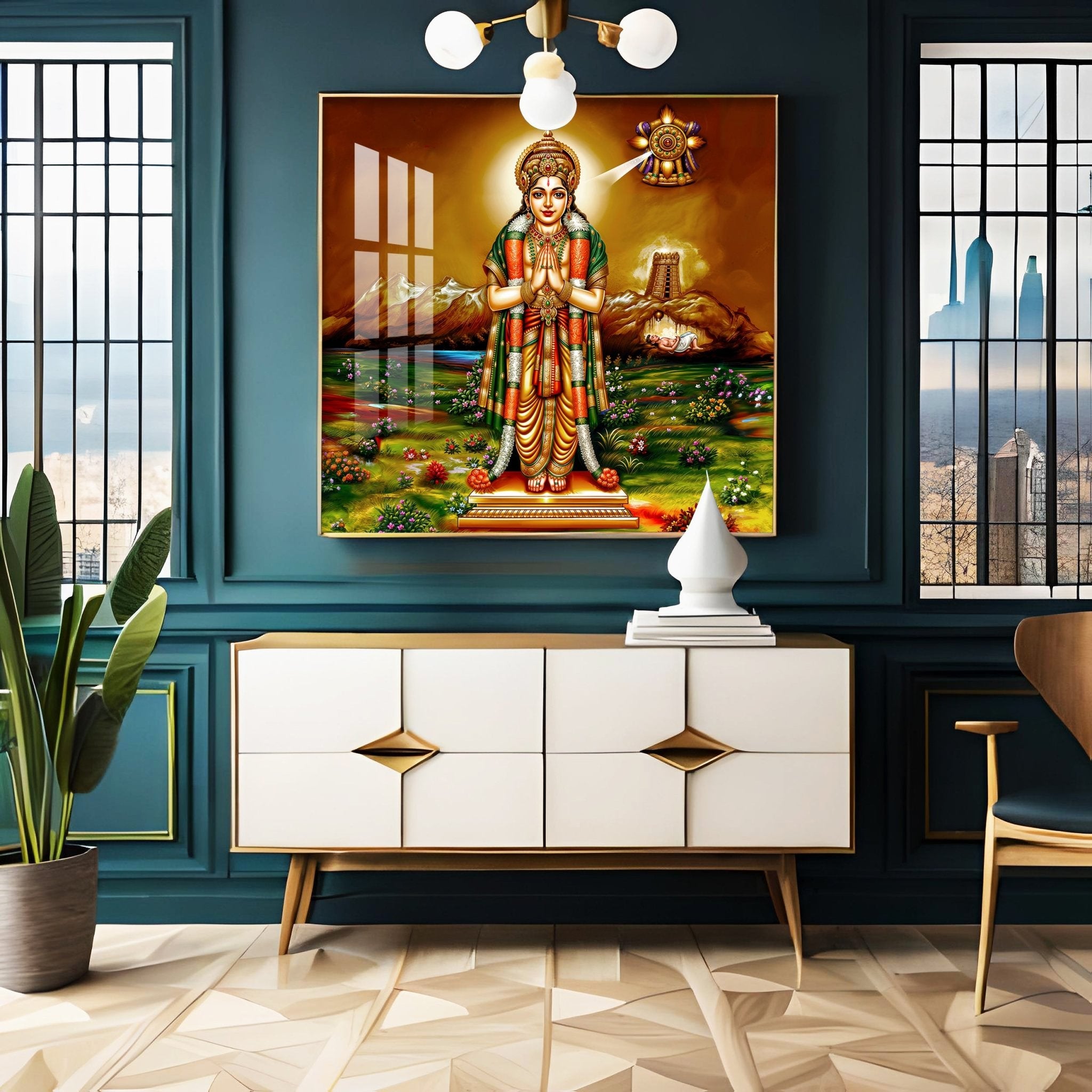 Thirumalisai Alvar Premium Acrylic Square Wall Art - The Next Decor